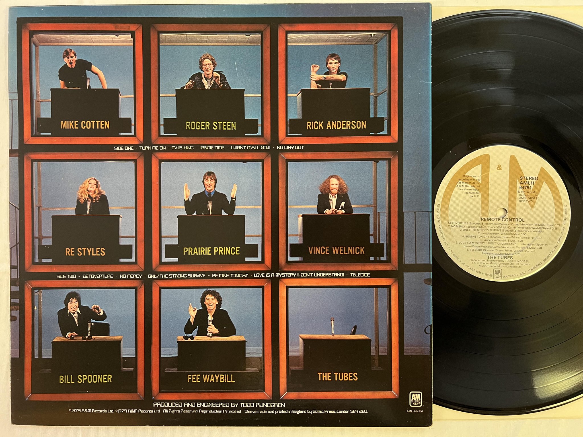Omslagsbild för skivan THE TUBES remote control LP -79 A&M AMLH 64751