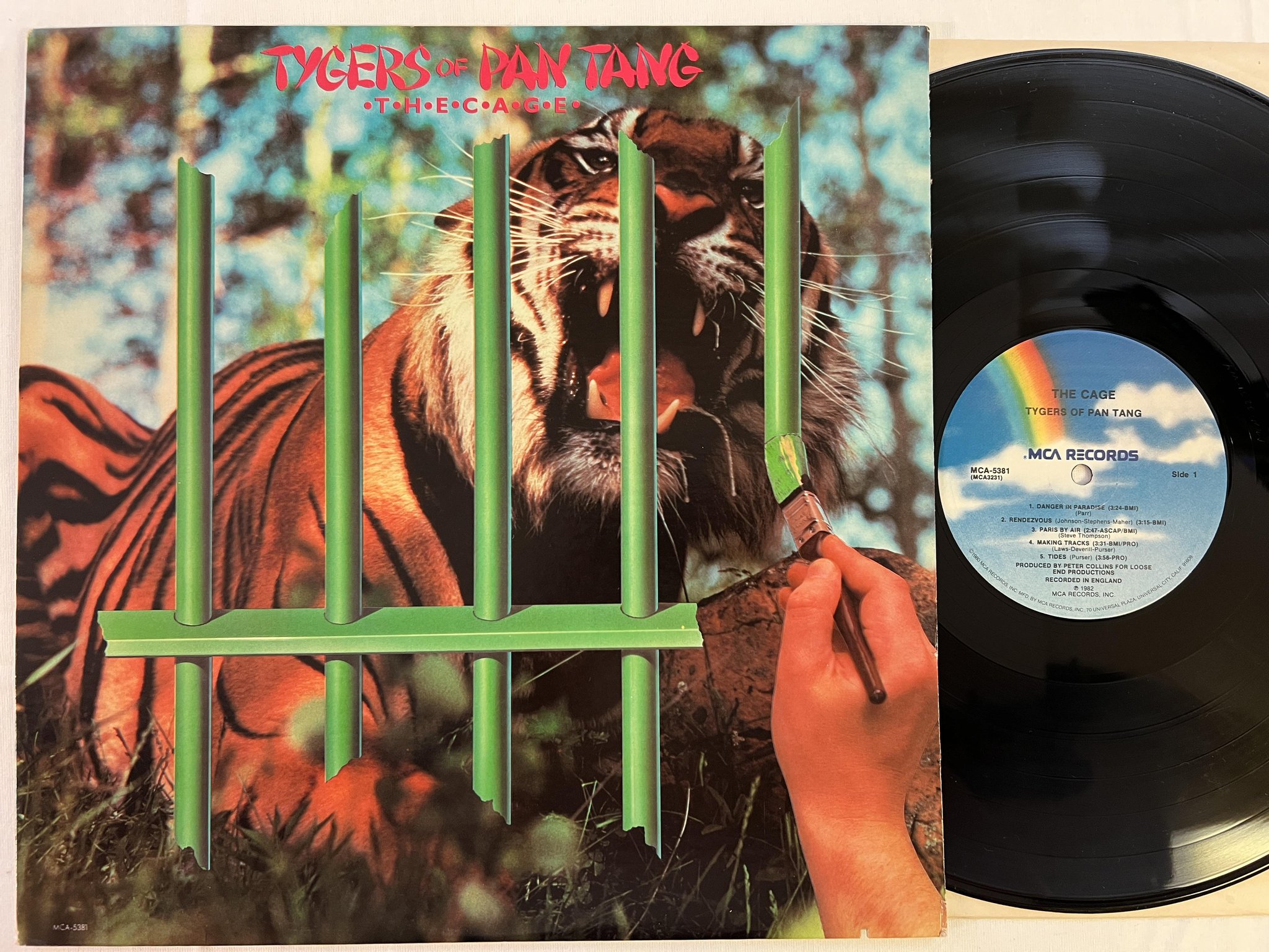 Omslagsbild för skivan TYGERS OF PAN TANG the cage LP -82 MCA 5381
