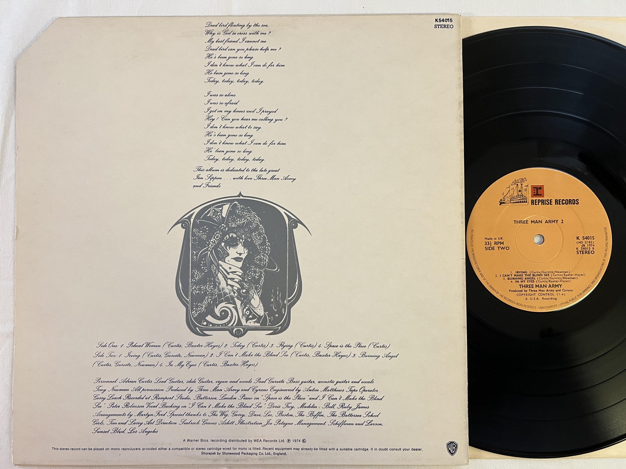 Omslagsbild för skivan THREE MAN ARMY 2 LP -74 UK REPRISE K54015