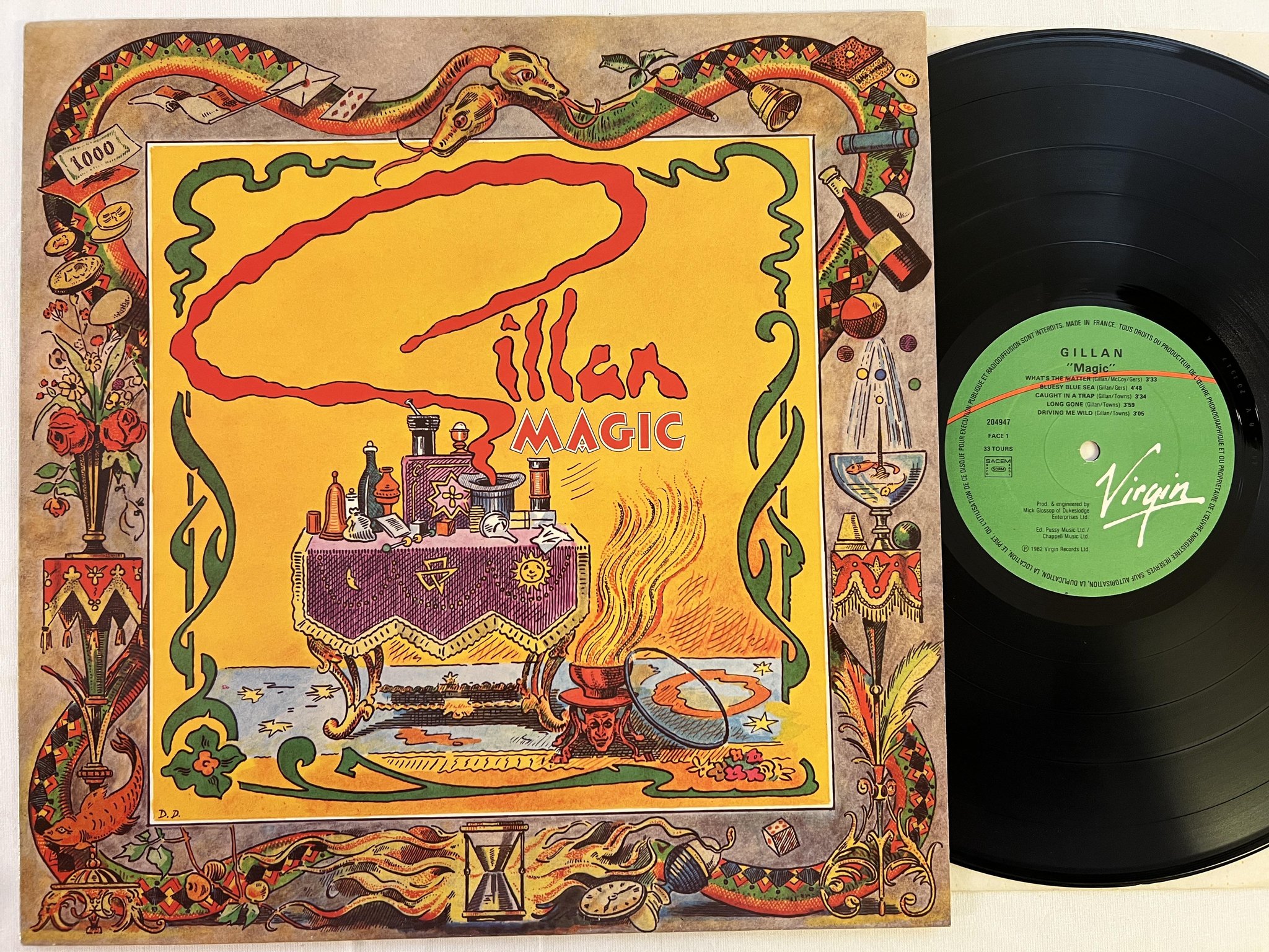 Omslagsbild för skivan GILLAN magic LP -82 Fra VIRGIN 204947