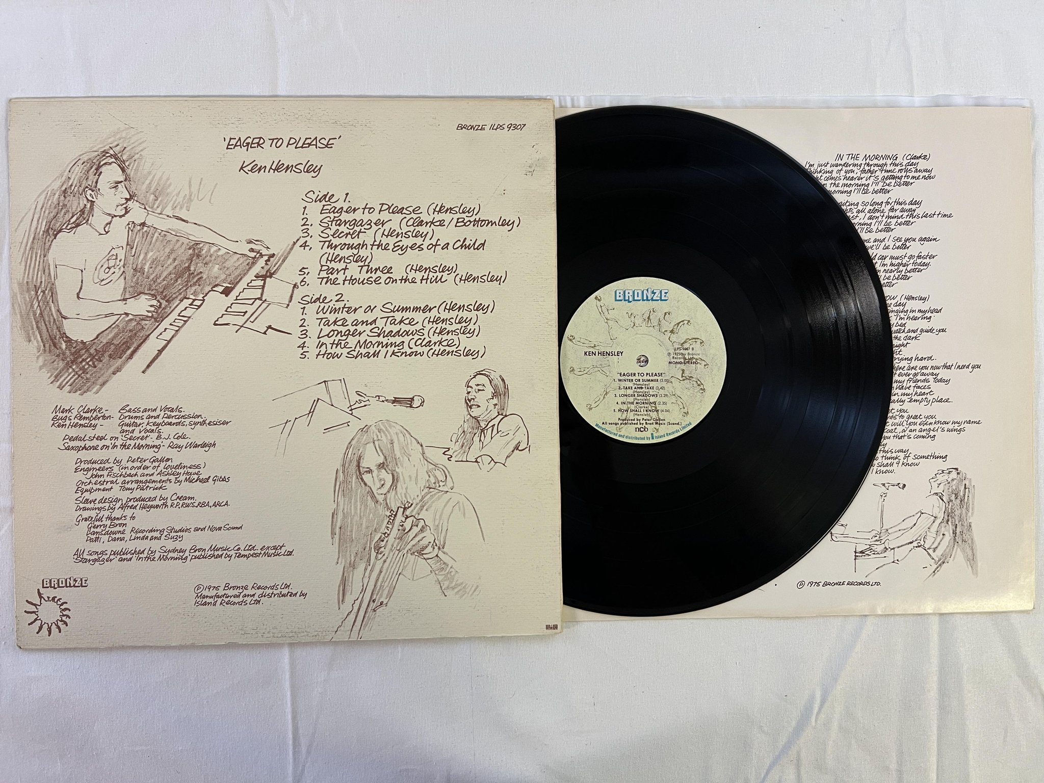 Omslagsbild för skivan KEN HENSLEY eager to please LP -75 ncb BRONZE ILPS 9307