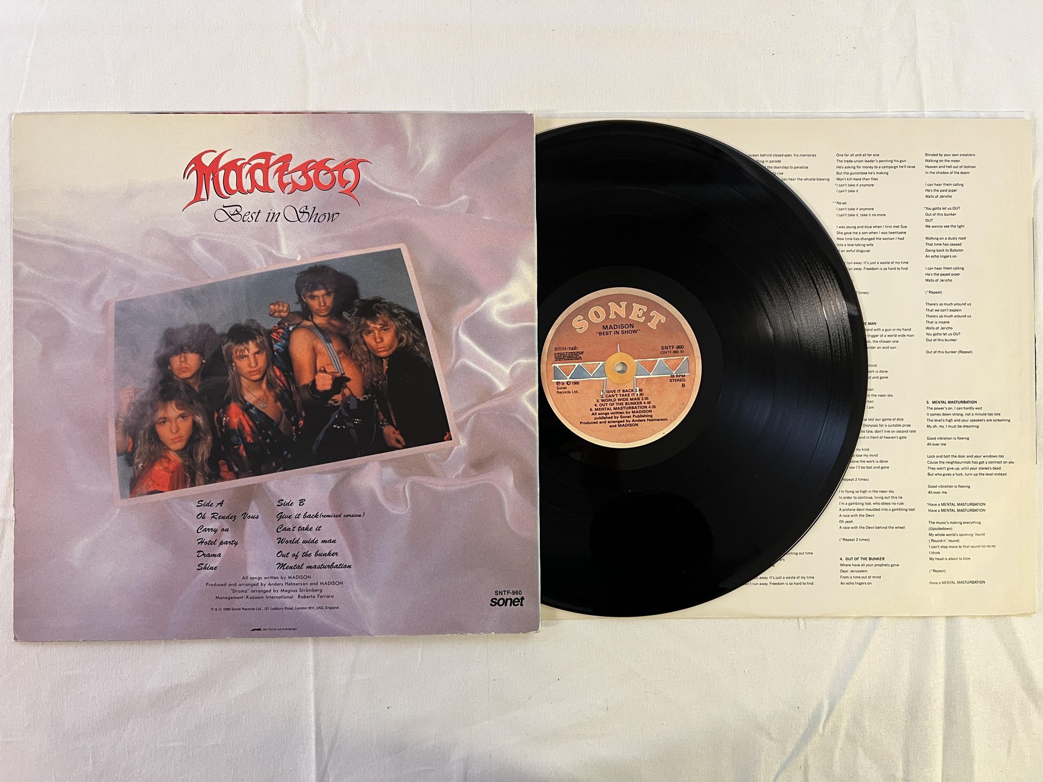 Omslagsbild för skivan MADISON best in show LP -86 Swe SONET SNTF-960