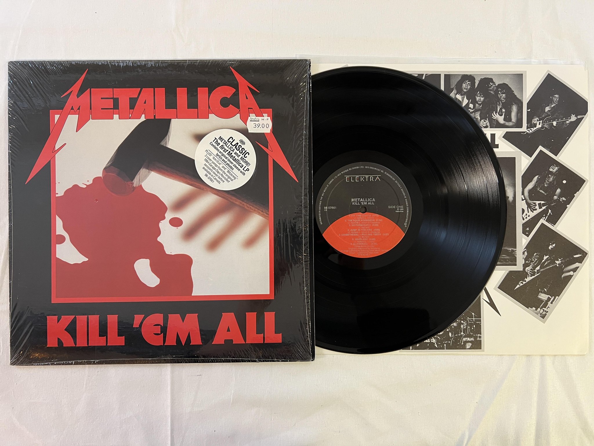 Omslagsbild för skivan METALLICA kill 'em all LP -83 Can ELEKTRA 9607661