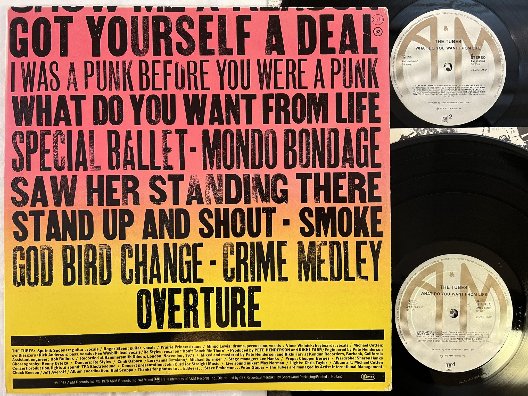 Omslagsbild för skivan THE TUBES what do you want from life 2xLP -78 Hol A&M AMLM 68460