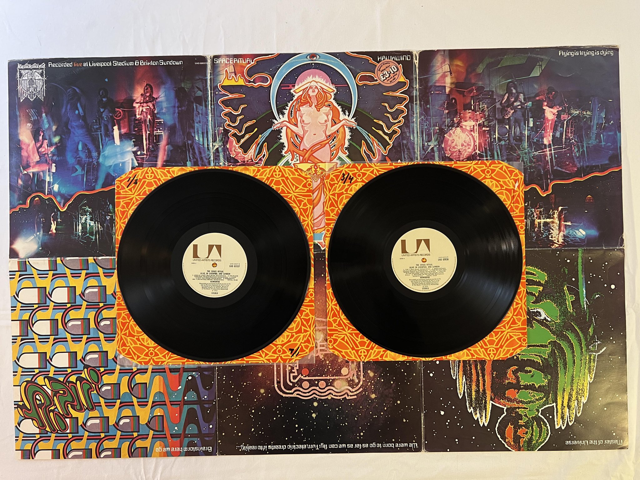 Omslagsbild för skivan HAWKWIND the space ritual 2xLP -73 UNITED ARTISTS UAD 60037