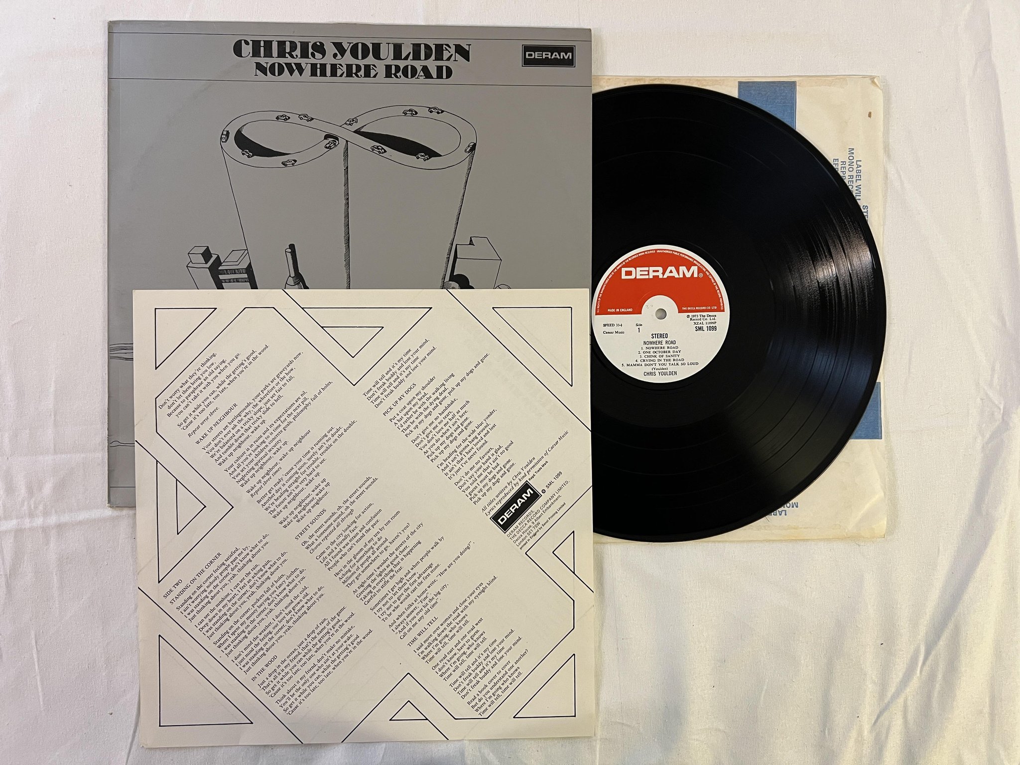 Omslagsbild för skivan CHRIS YOULDEN Nowhere Road LP -73 UK DERAM SML 1099 ** RARE **