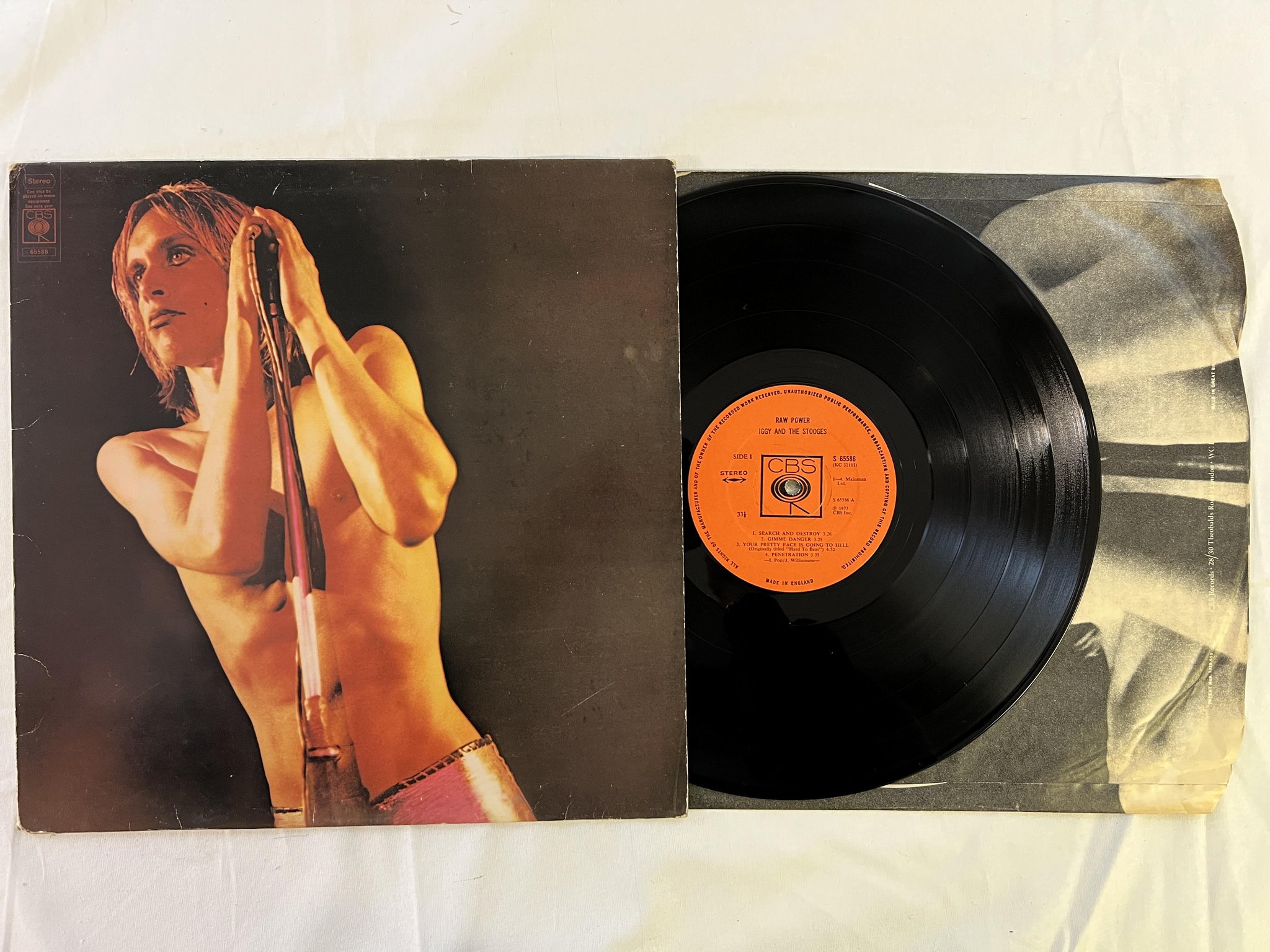 Omslagsbild för skivan IGGY AND THE STOOGES raw power LP -73 UK CBS S 65586 * very rare *