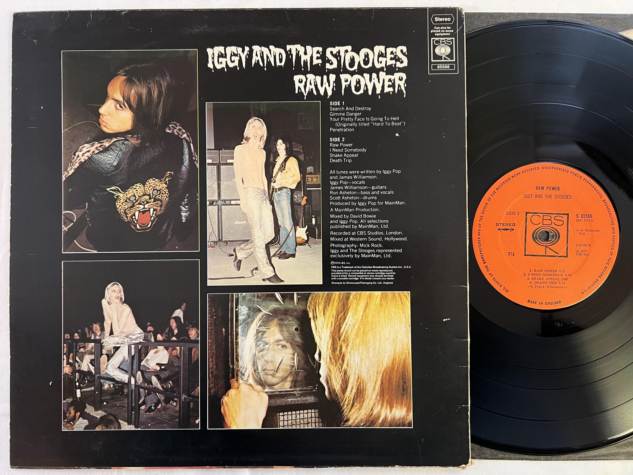 Omslagsbild för skivan IGGY AND THE STOOGES raw power LP -73 UK CBS S 65586 * very rare *