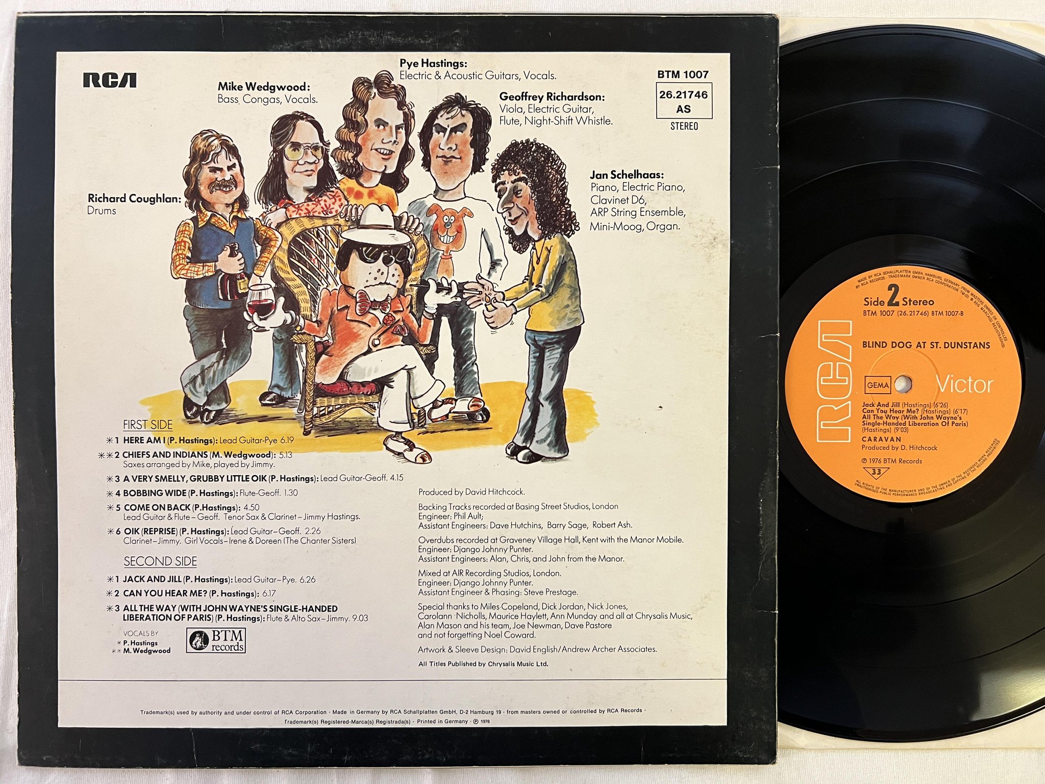 Omslagsbild för skivan CARAVAN blind dog at St Dunstans LP -76 Ger RCA BTM 1007