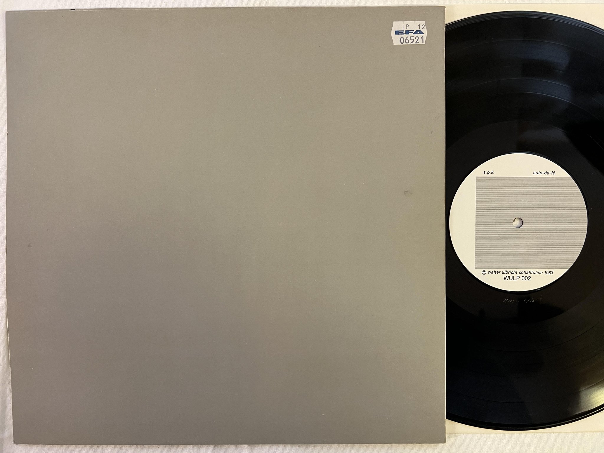 Omslagsbild för skivan S.P.K. Auto-Da-Fé LP -83 Ger WALTER ULBRICHT SCHALLFOILEN wulp 002 ELECTRONIC