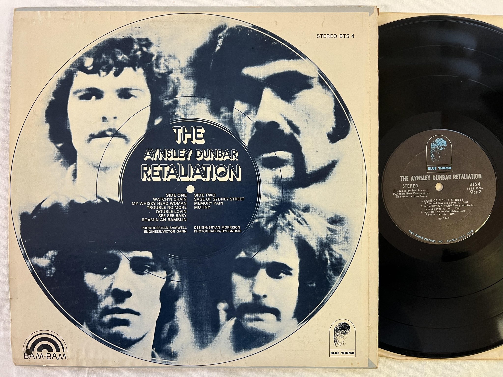 Omslagsbild för skivan THE AYNSLEY DUNBAR RETALIATION s/t LP -68 US BLUE THUMB BTS 4