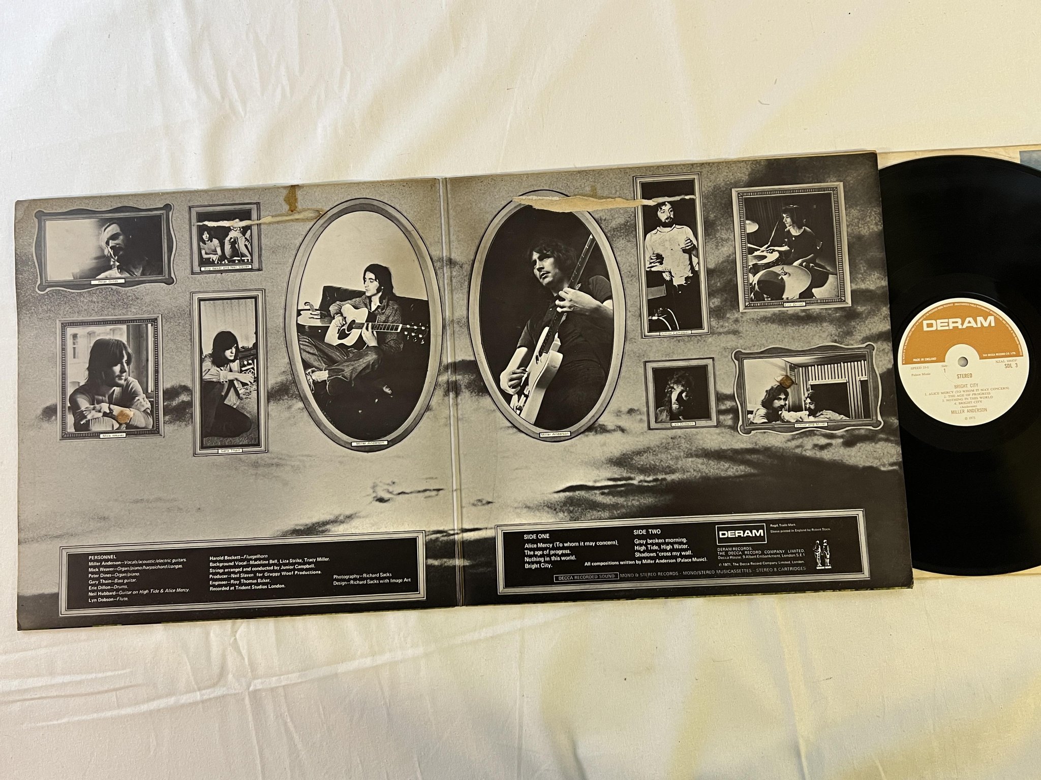 Omslagsbild för skivan MILLER ANDERSON bright city LP -71 UK DERAM SDL 3 ** rare blues rock **