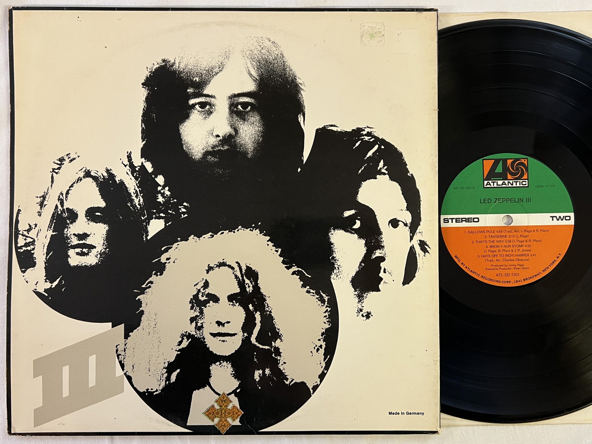 Omslagsbild för skivan LED ZEPPELIN Led Zeppelin III LP -70 Ger ATLANTIC ATL SD 7201 1st german press