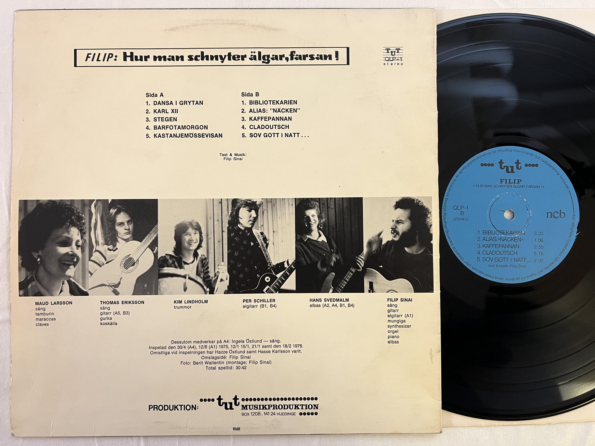 Omslagsbild för skivan FILIP hur man schnyter älgar, farsan! LP -76 TUT QLP-1 ORUP ** rare **