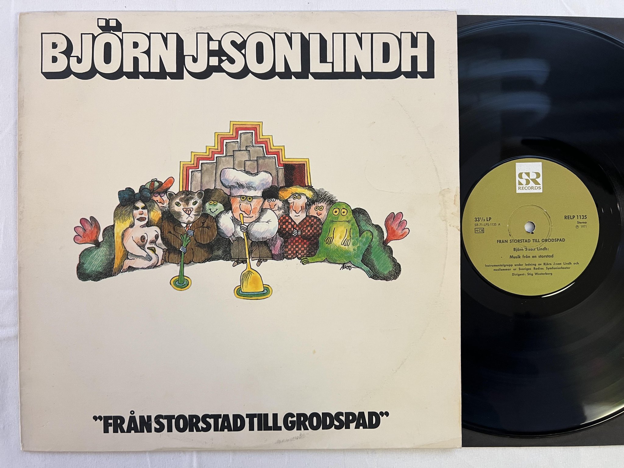 Omslagsbild för skivan BJÖRN J:SON LINDH från storstad till grodspad LP -71 Swe SR RELP 1135 * groove *