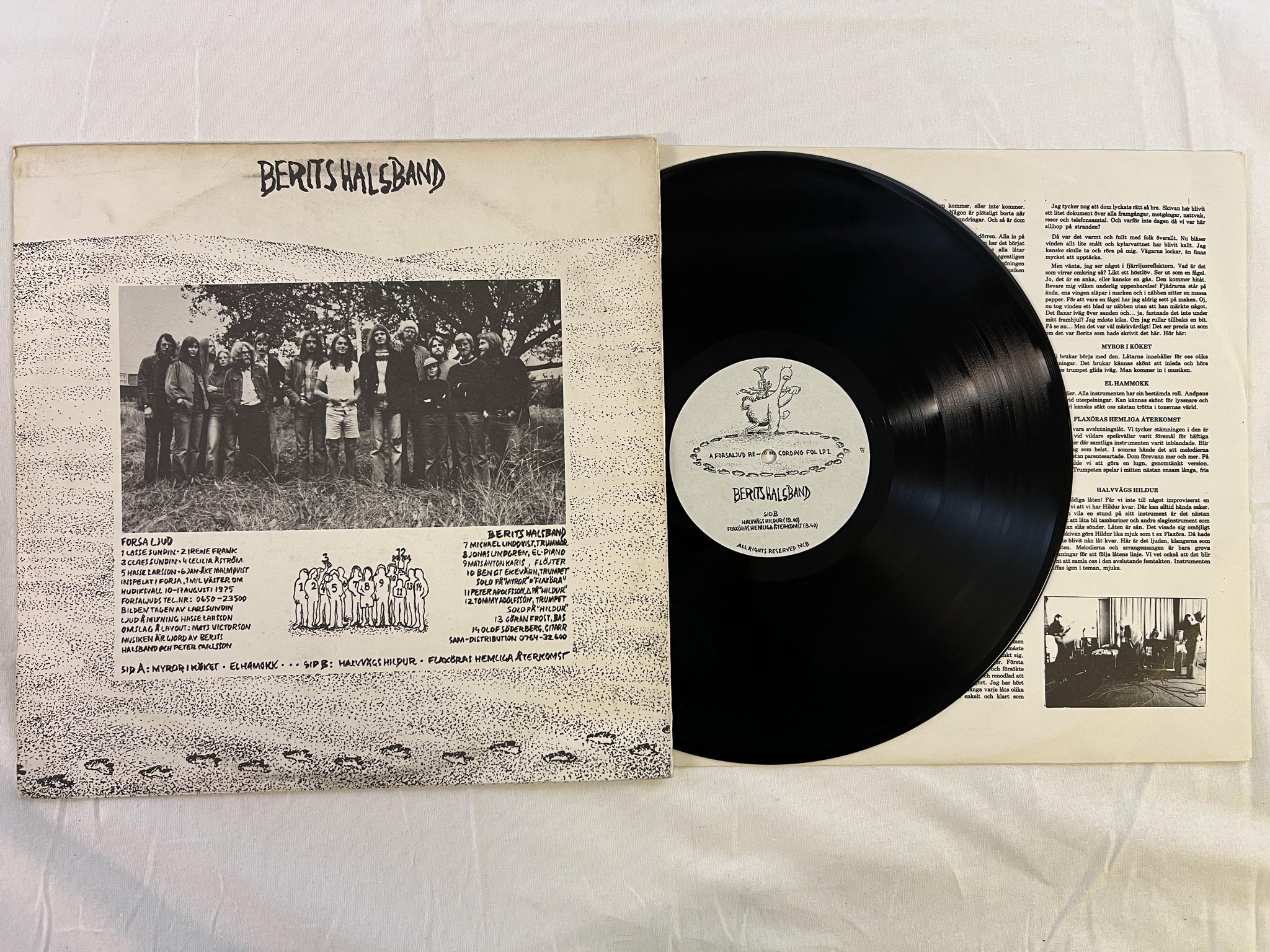 Omslagsbild för skivan BERITS HALSBAND s/t LP -75 Swe FORSALJUD FOL LP 1 * RARE *
