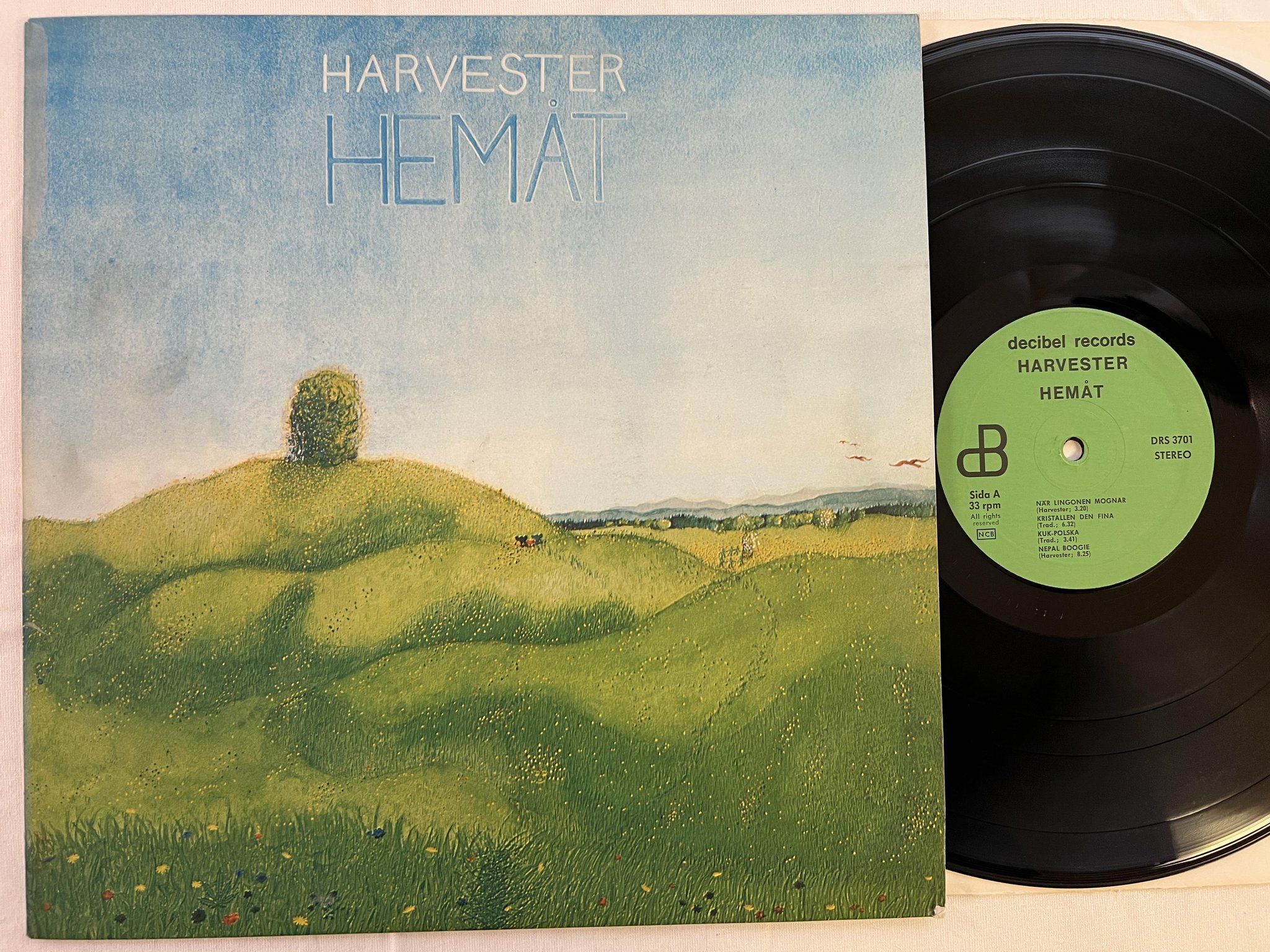 Omslagsbild för skivan HARVESTER hemåt LP -69 Swe DECIBEL  DRS 3701 ** rare **