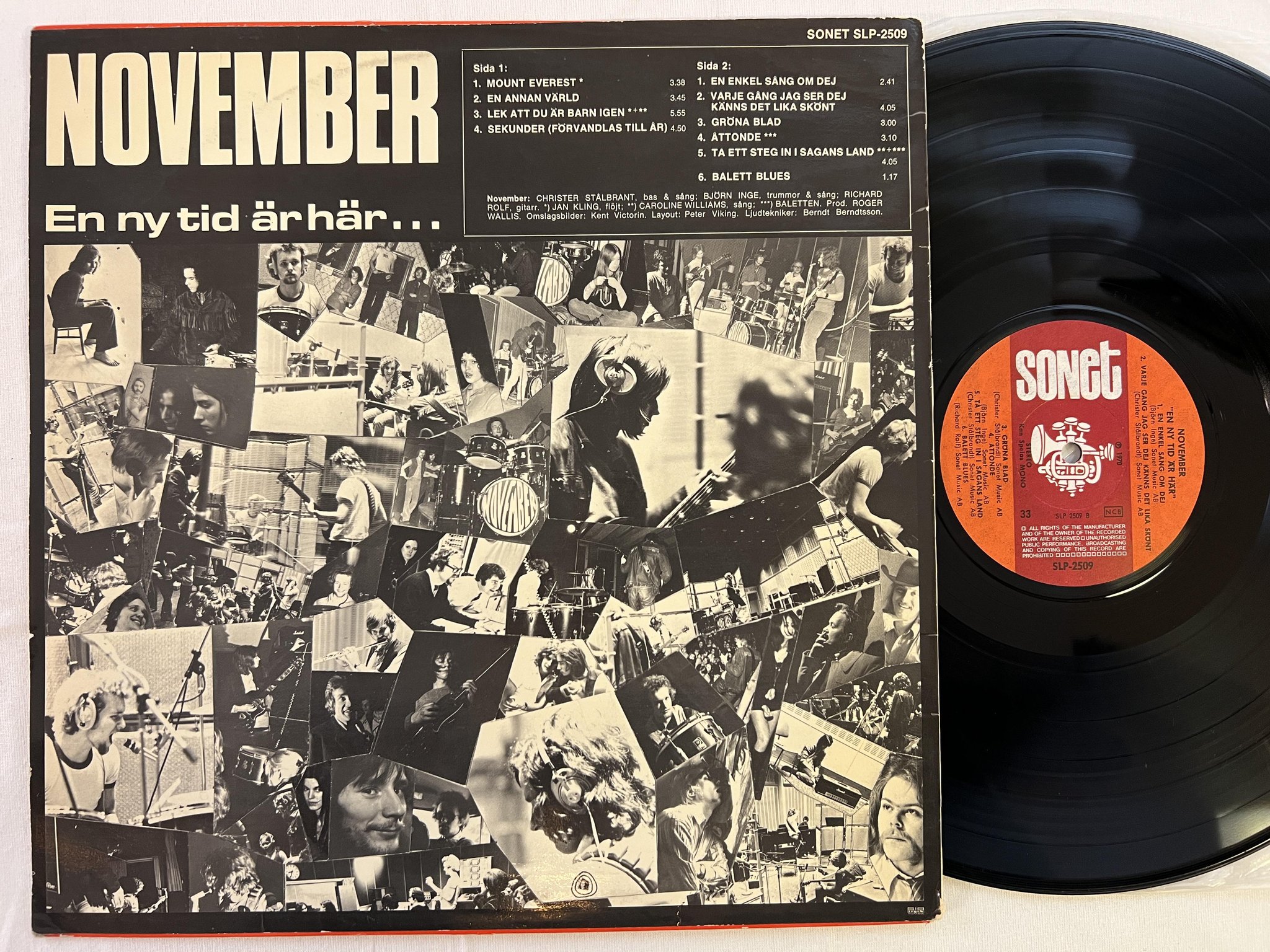 Omslagsbild för skivan NOVEMBER en ny tid är här LP -70 Swe SONET SLP 2509