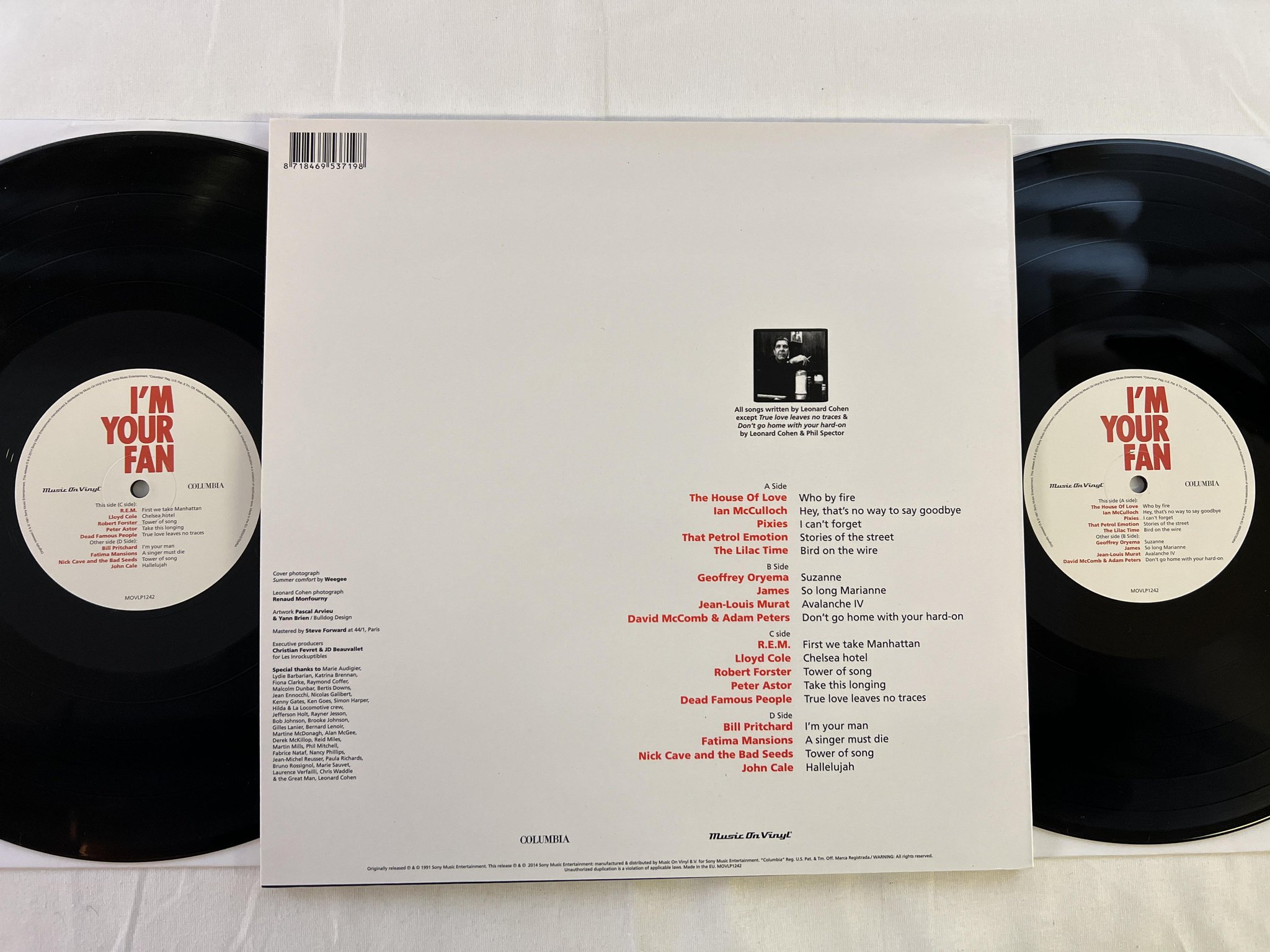 Omslagsbild för skivan V/A I'm Your Fan: The Songs Of Leonard Cohen 2xLP 2014 MOVLP1242 180 gram
