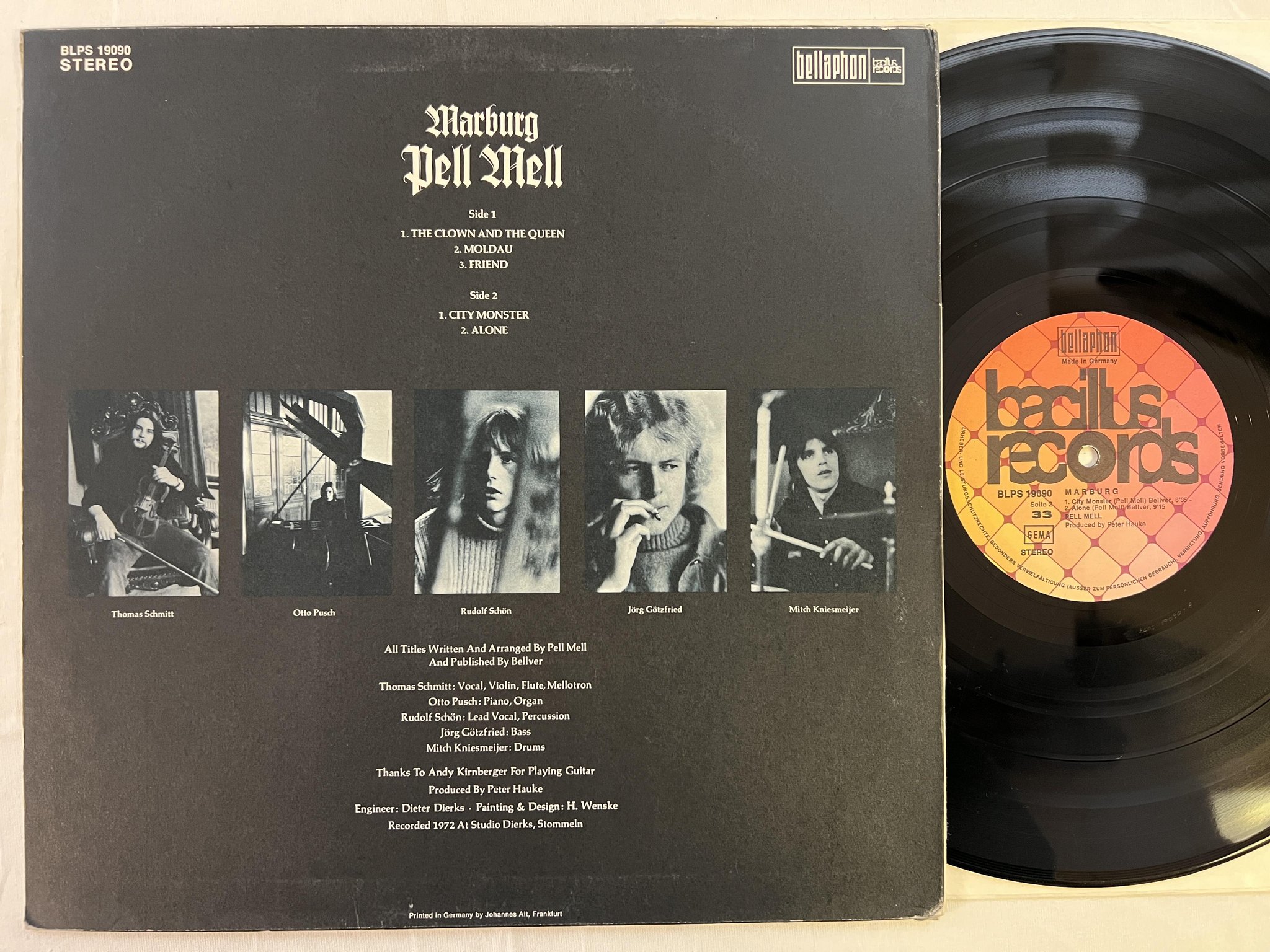 Omslagsbild för skivan PELL MELL Marburg LP -72 Ger BACILLUS BLPS 19090 * krautrock *