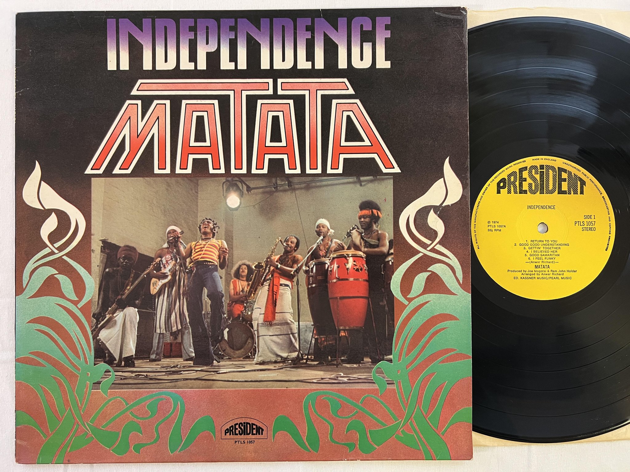 Omslagsbild för skivan MATATA independence LP -74 UK PRESIDENT PTLS 1057 afrobeat ** RARE **