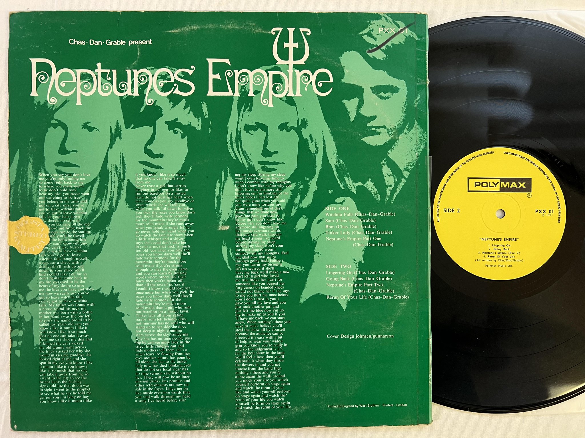 Omslagsbild för skivan NEPTUNE'S EMPIRE s/t LP -71 UK POLYMAX PXX 01 psych rock 