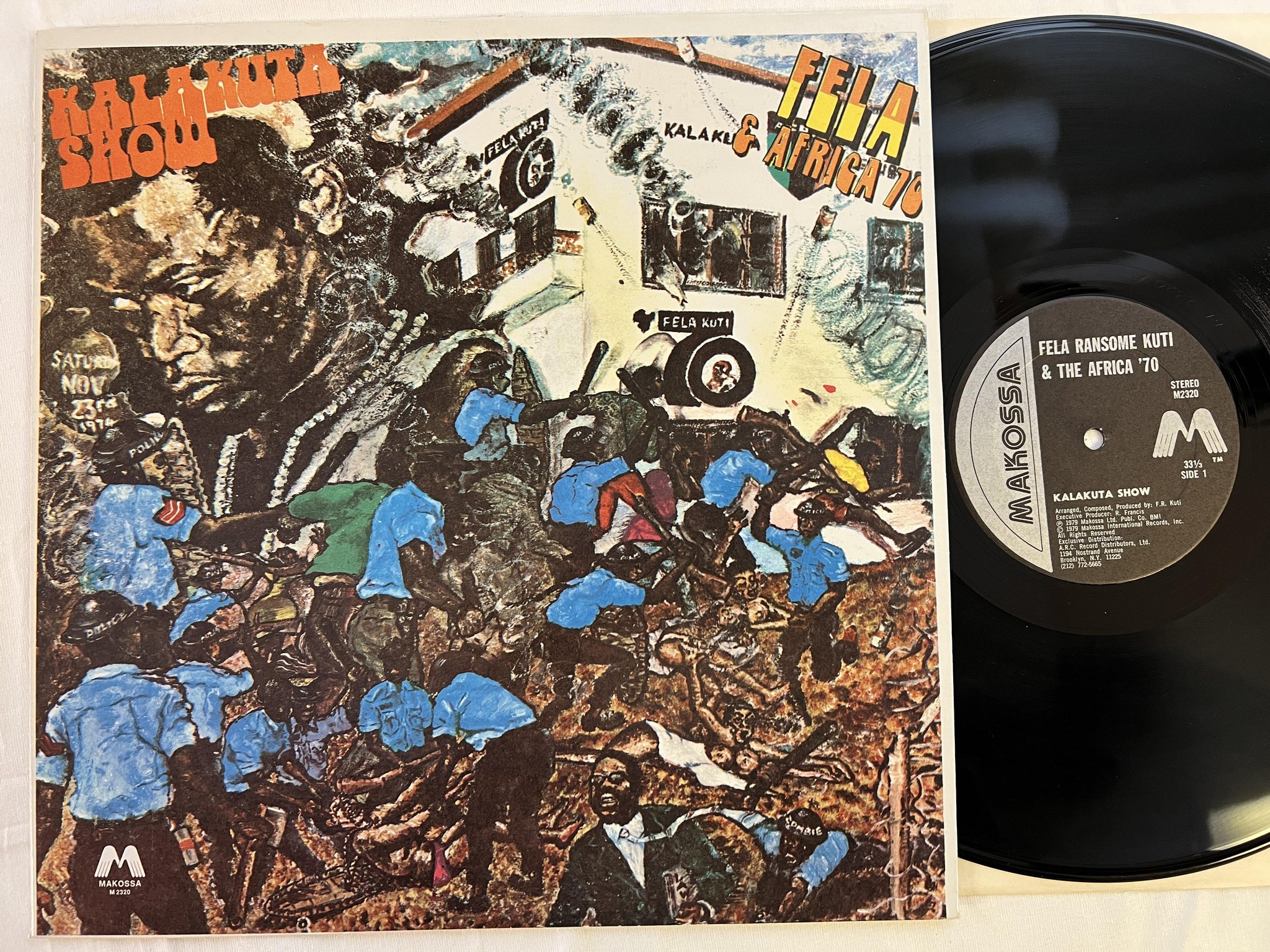 Omslagsbild för skivan FELA KUTI & THE AFRICA '70 kalakuta show LP -79 US MAKOSSA M2320 ** afrofunk ** 