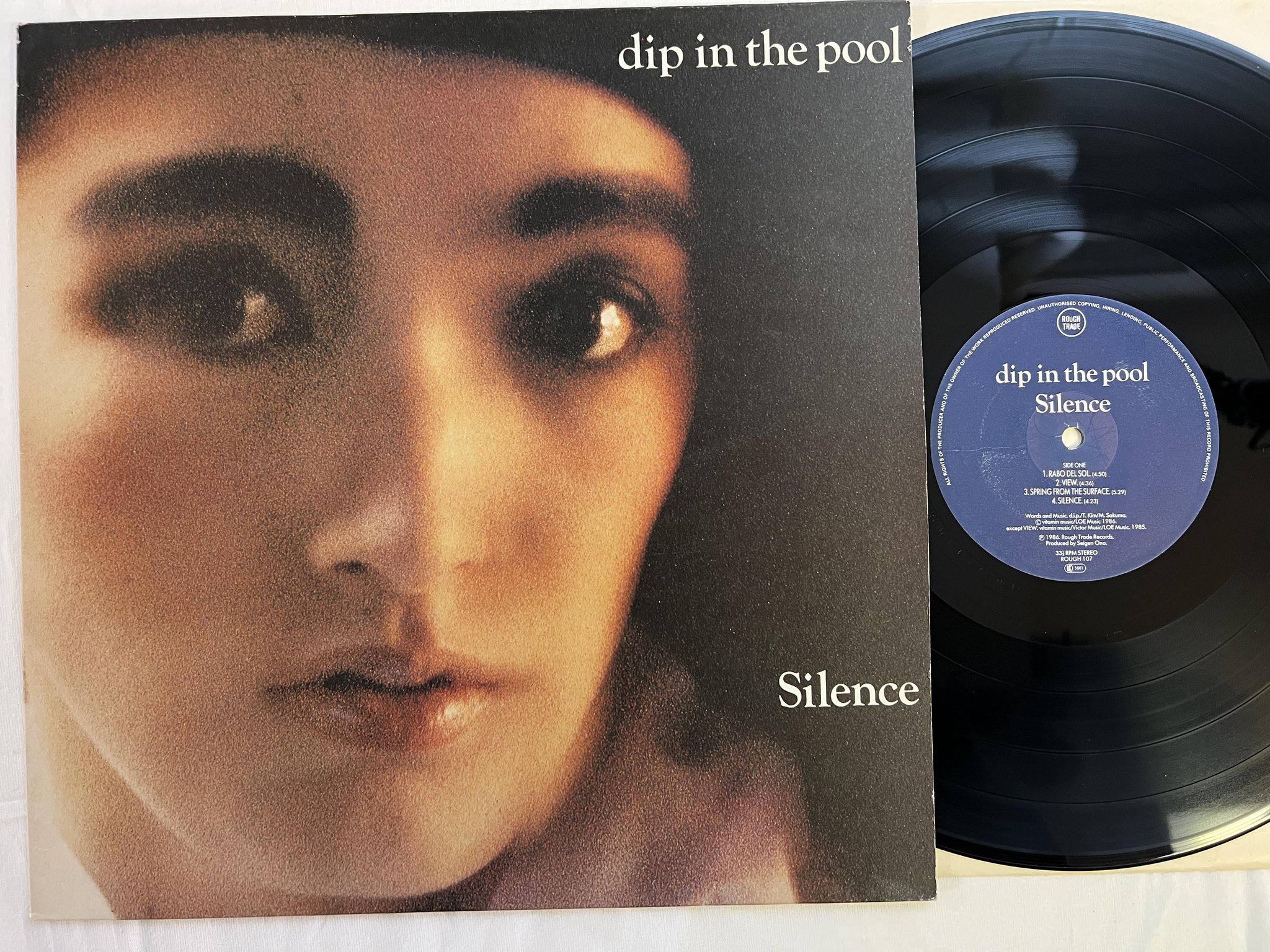 Omslagsbild för skivan DIP IN THE POOL Silence LP -86 UK ROUGH TRADE rough 107 NEW WAVE