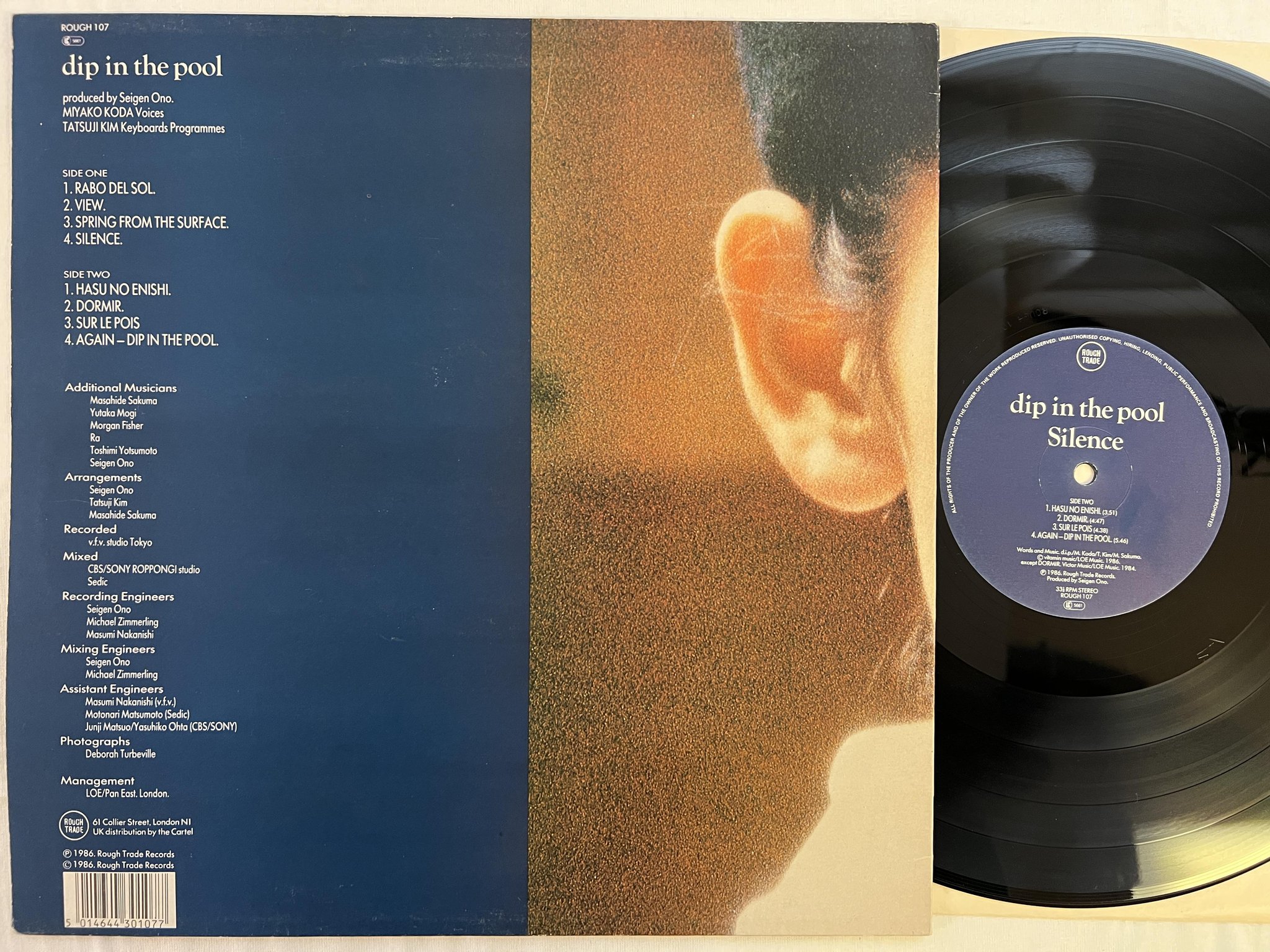 Omslagsbild för skivan DIP IN THE POOL Silence LP -86 UK ROUGH TRADE rough 107 NEW WAVE