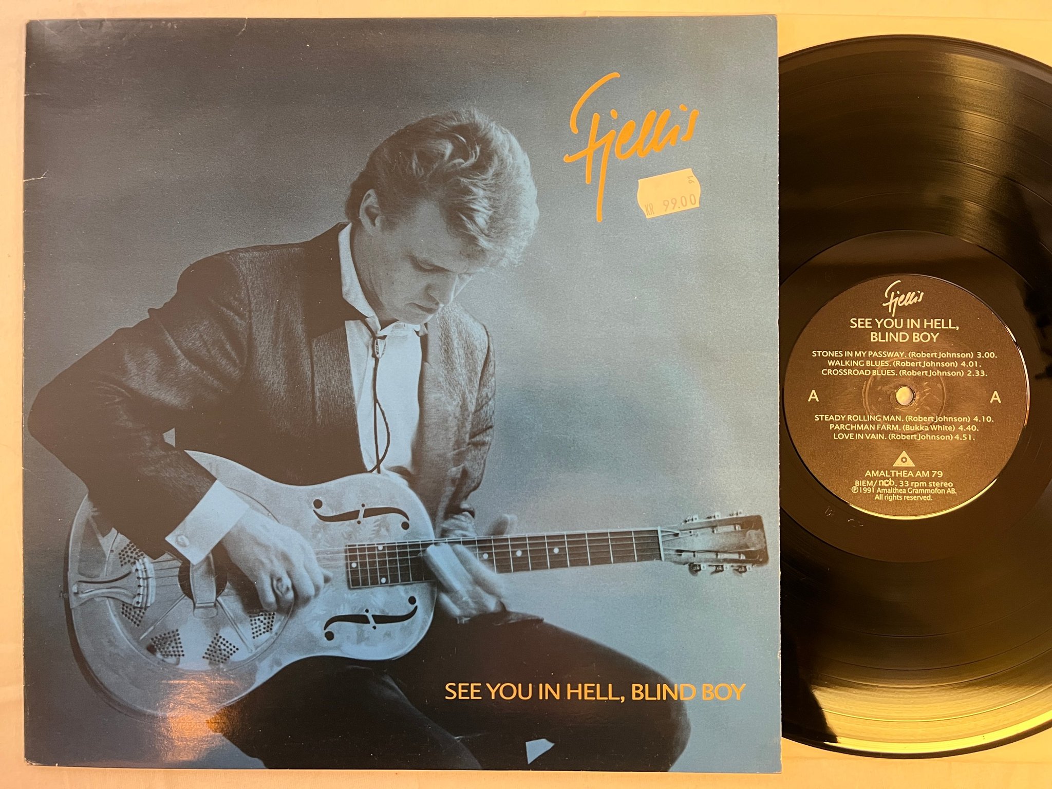 Omslagsbild för skivan FJELLIS see you in hell blind boy LP -91 Swe AMALTHEA AM-79 