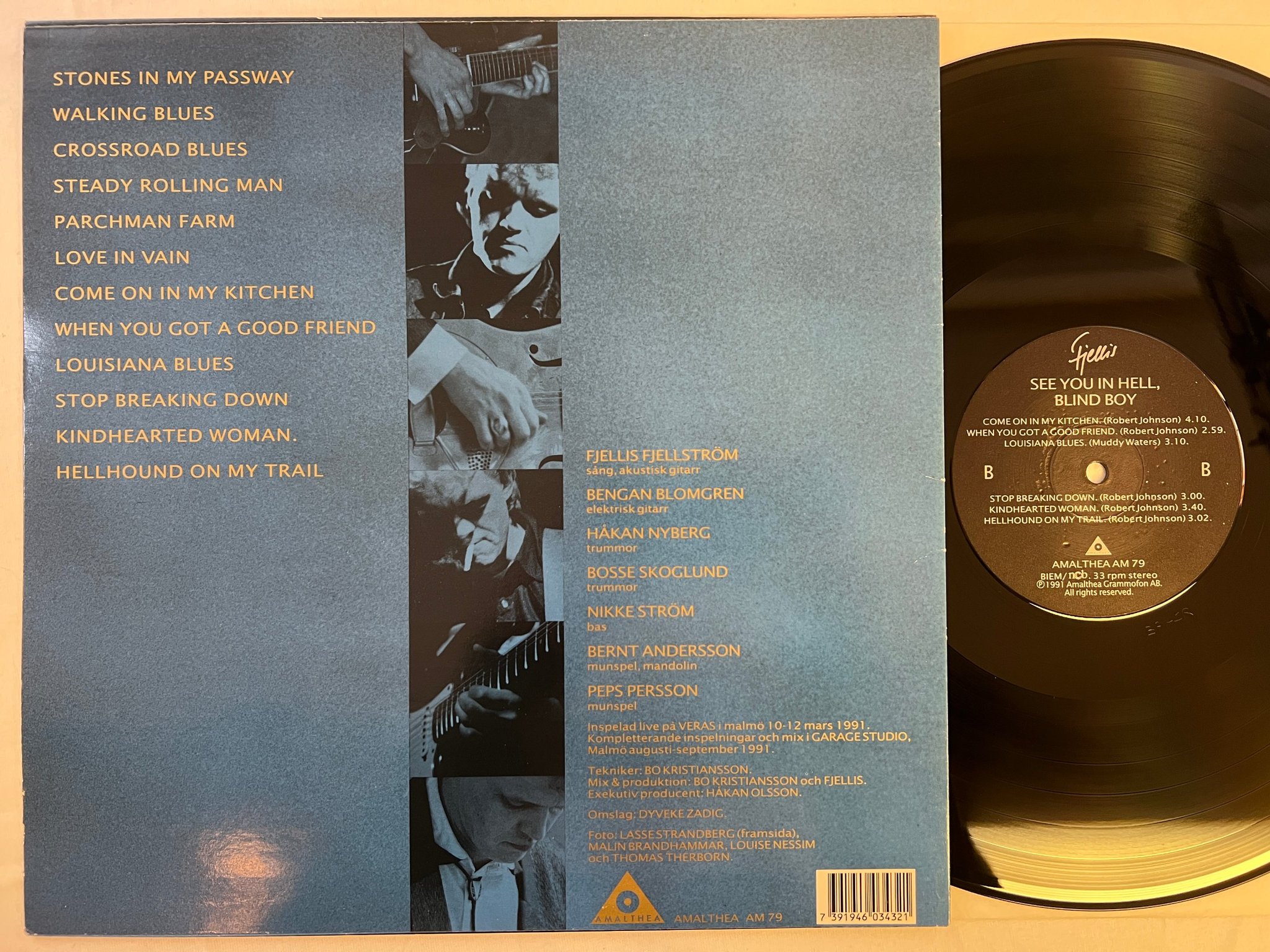 Omslagsbild för skivan FJELLIS see you in hell blind boy LP -91 Swe AMALTHEA AM-79 
