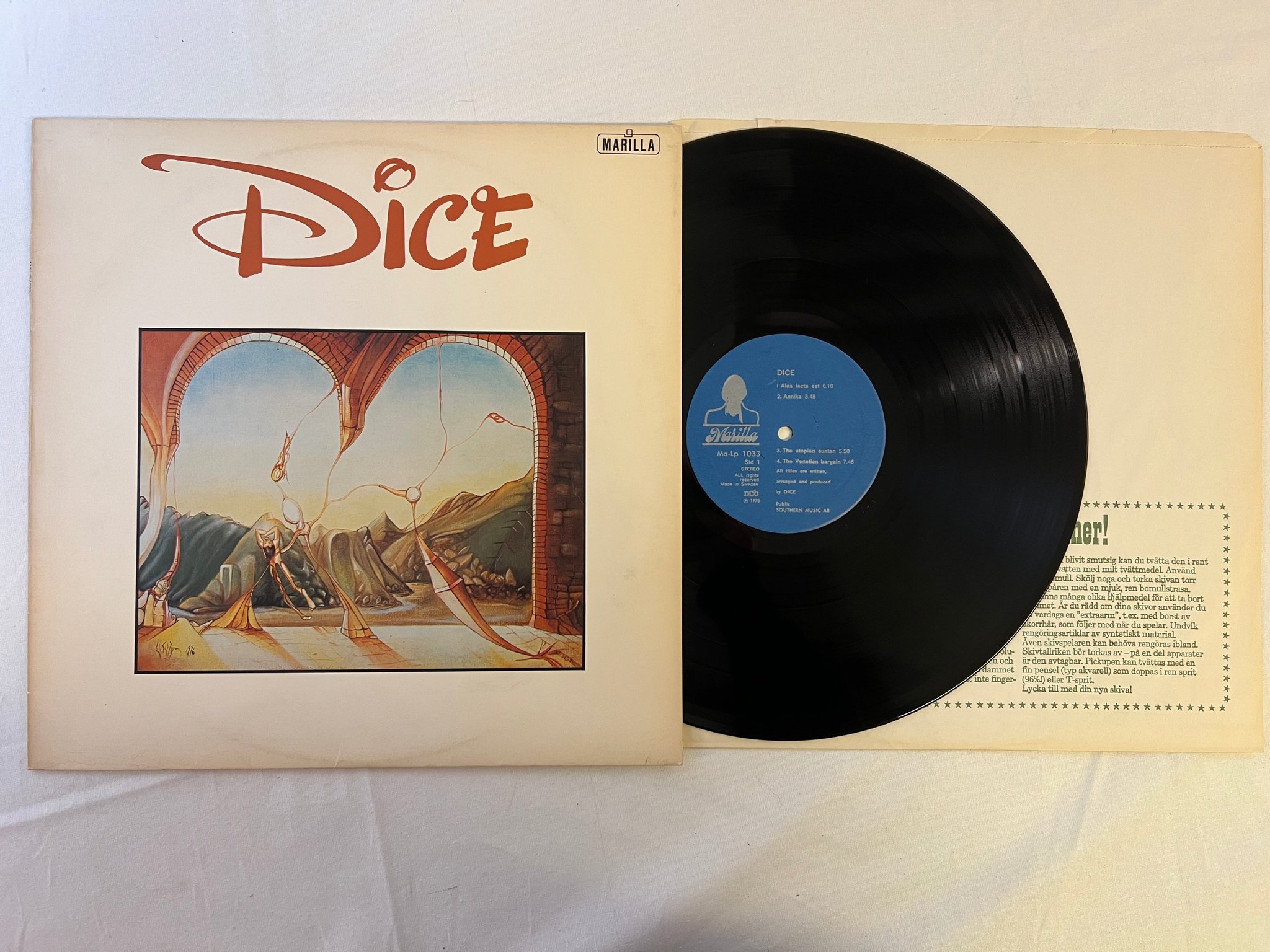 Omslagsbild för skivan DICE s/t LP -78 Swe MARILLA MALP 1033