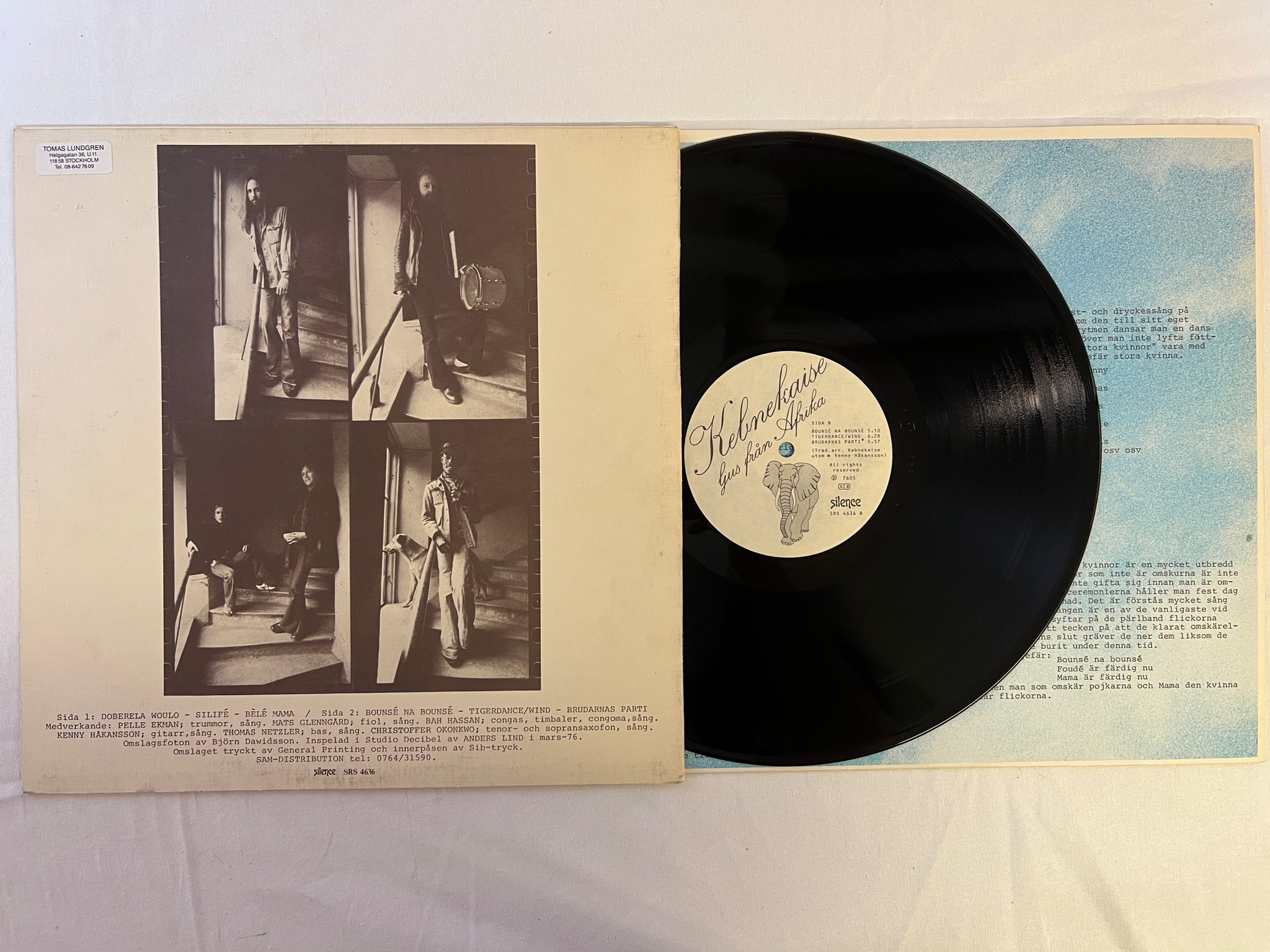 Omslagsbild för skivan KEBNEKAISE ljus från Afrika LP -76 SILENCE SRS 4636