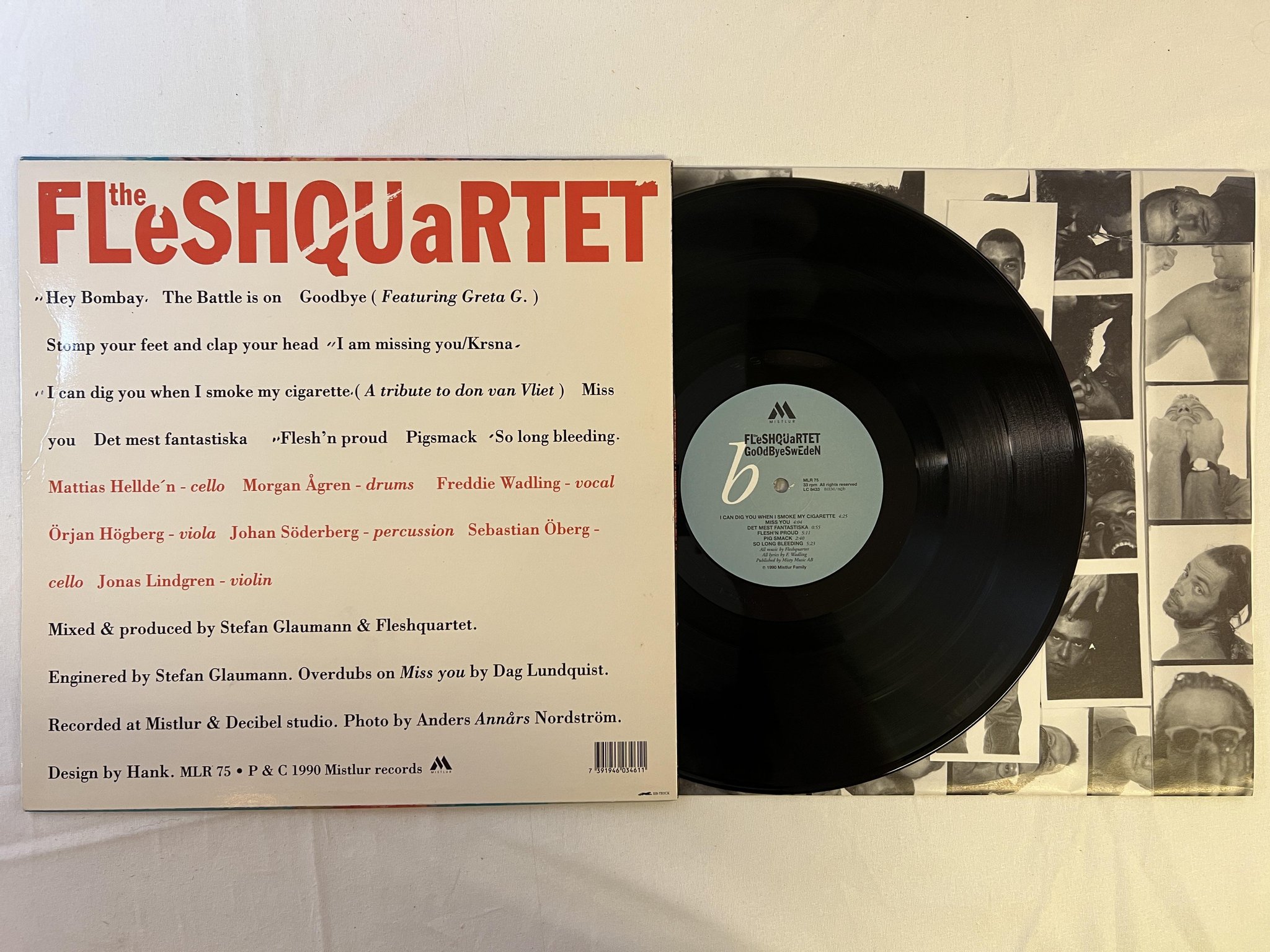 Omslagsbild för skivan FLESHQUARTET goodbye Sweden LP -90 Swe MISTLUR MLR 75