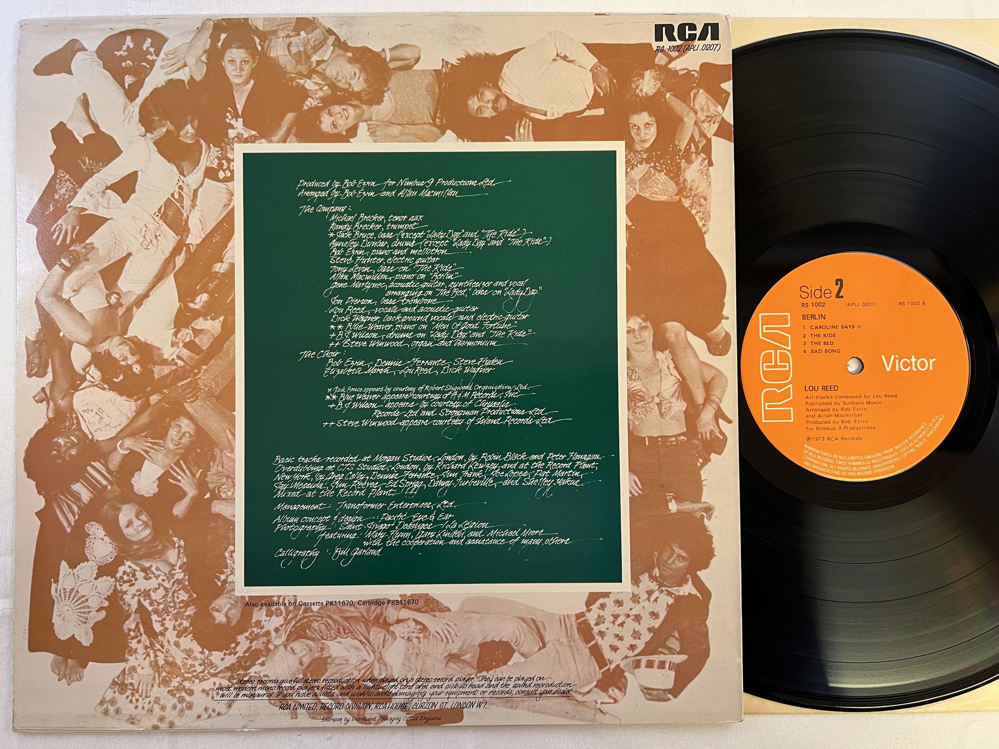 Omslagsbild för skivan LOU REED Berlin LP -73 UK RCA RS 1002