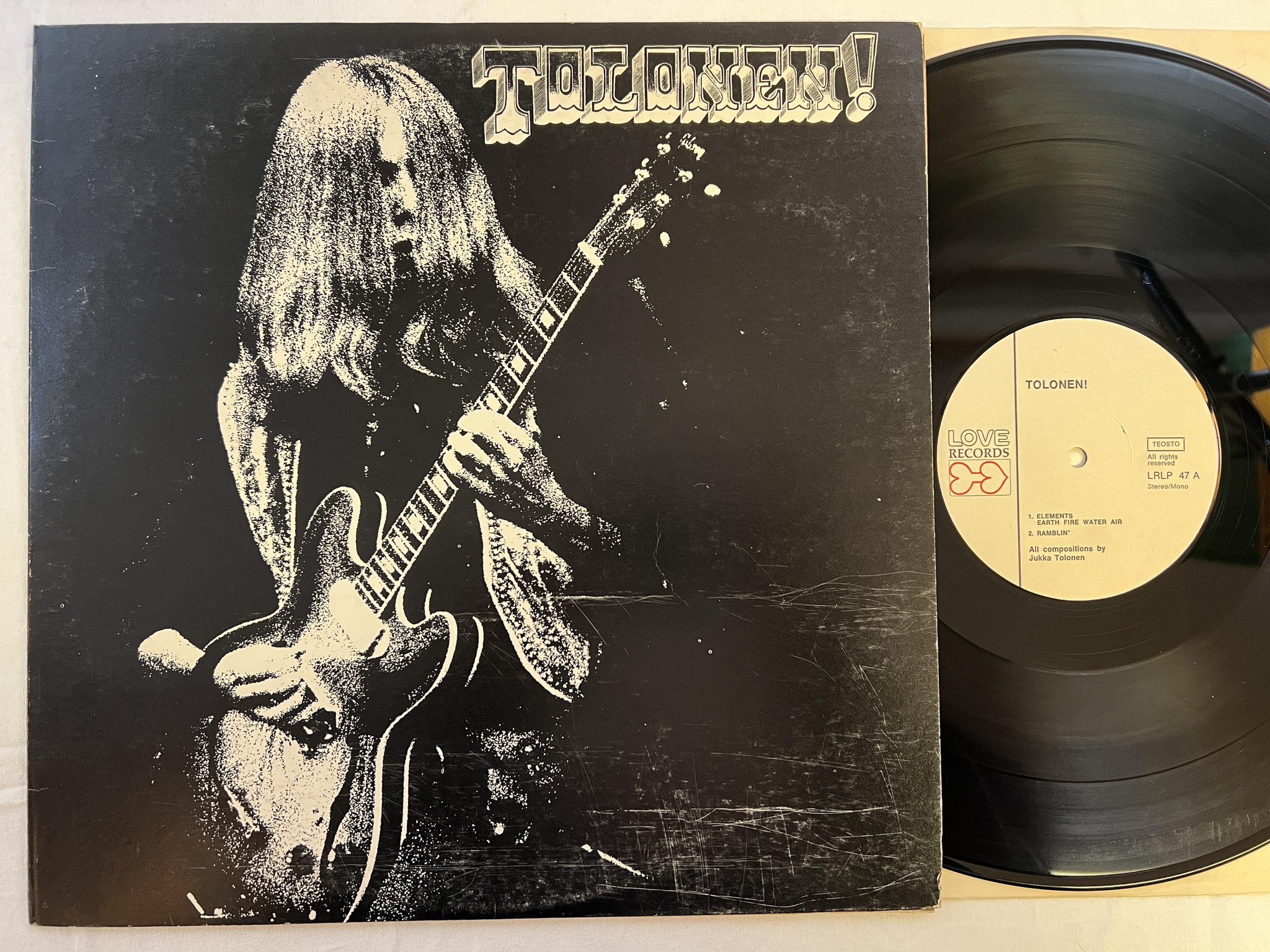 Omslagsbild för skivan JUKKA TOLONEN Tolonen! LP Fin LOVE LRLP 47 jazz-rock