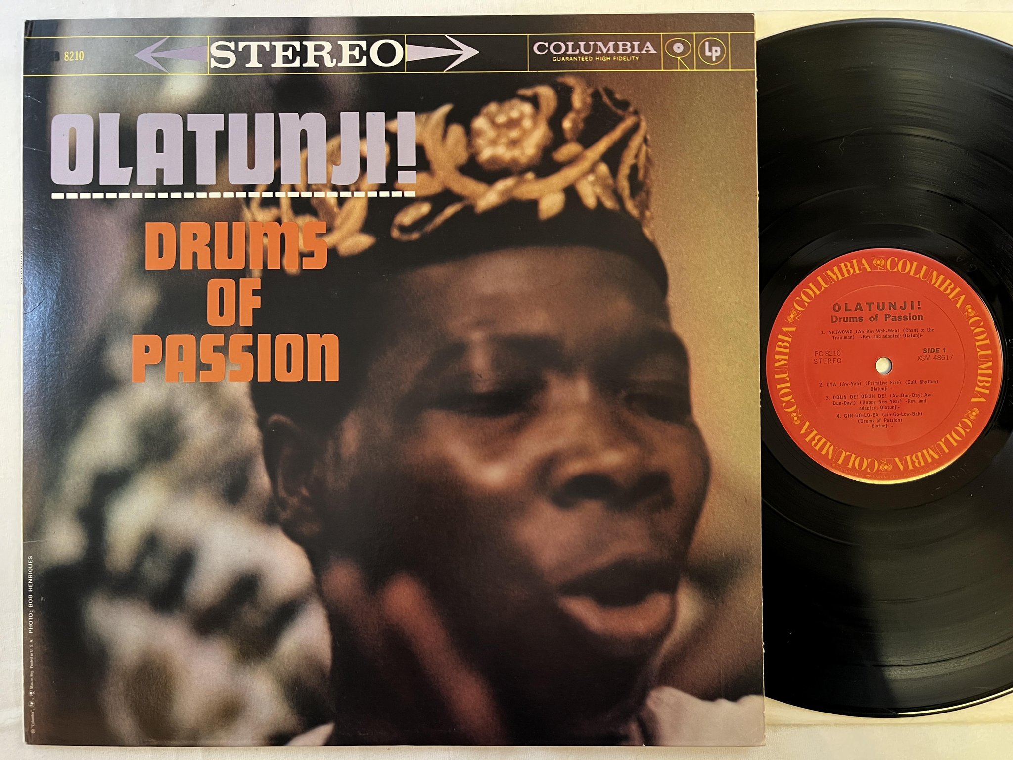 Omslagsbild för skivan OLATUNJI! drums of passion LP re US COLUMBIA PC 8210