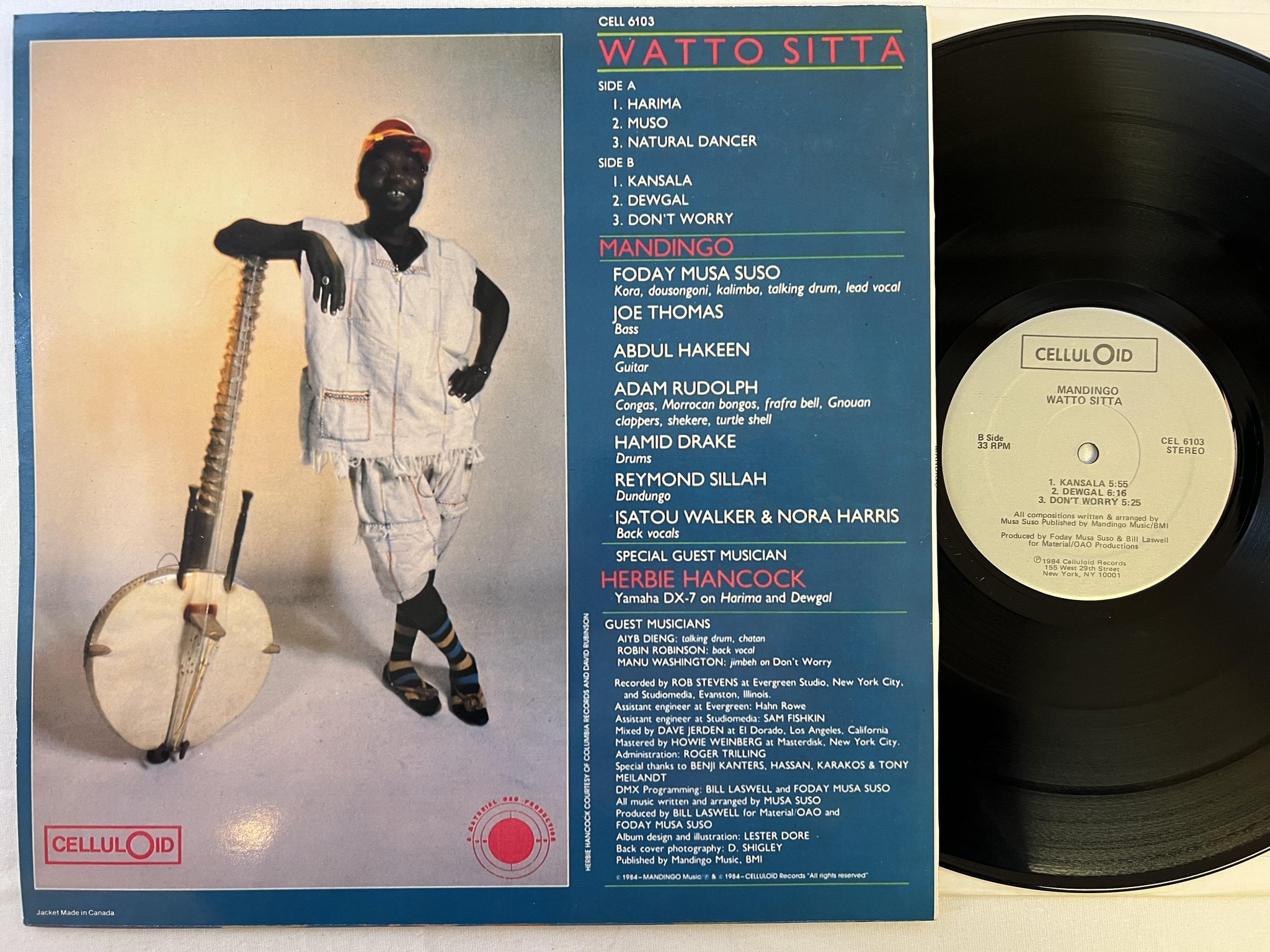 Omslagsbild för skivan MANDINGO watto sitta LP -84 US CELLULOID CEL 6103