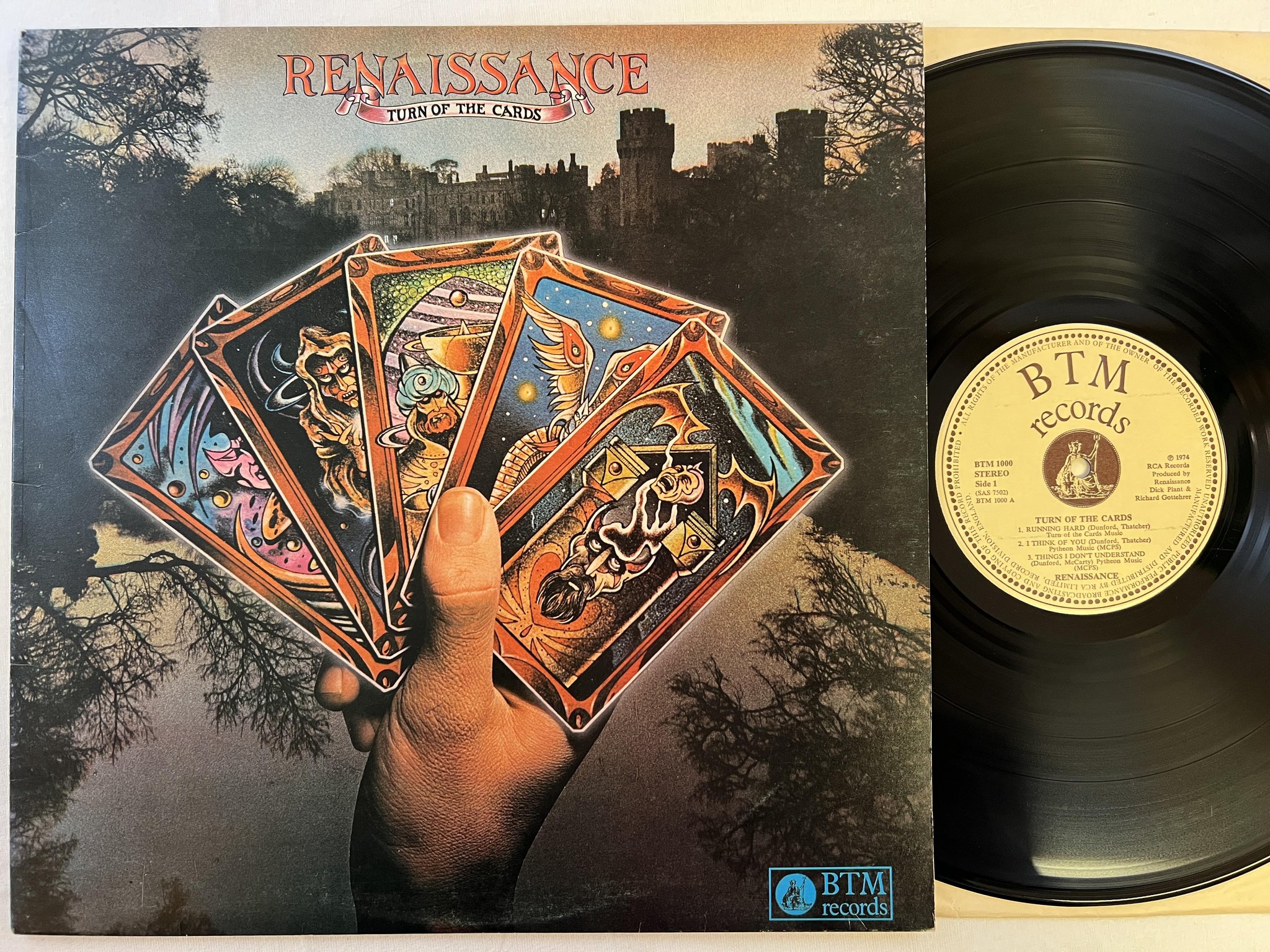 Omslagsbild för skivan RENAISSANCE turn of the cards LP -74 UK BTM 1000 