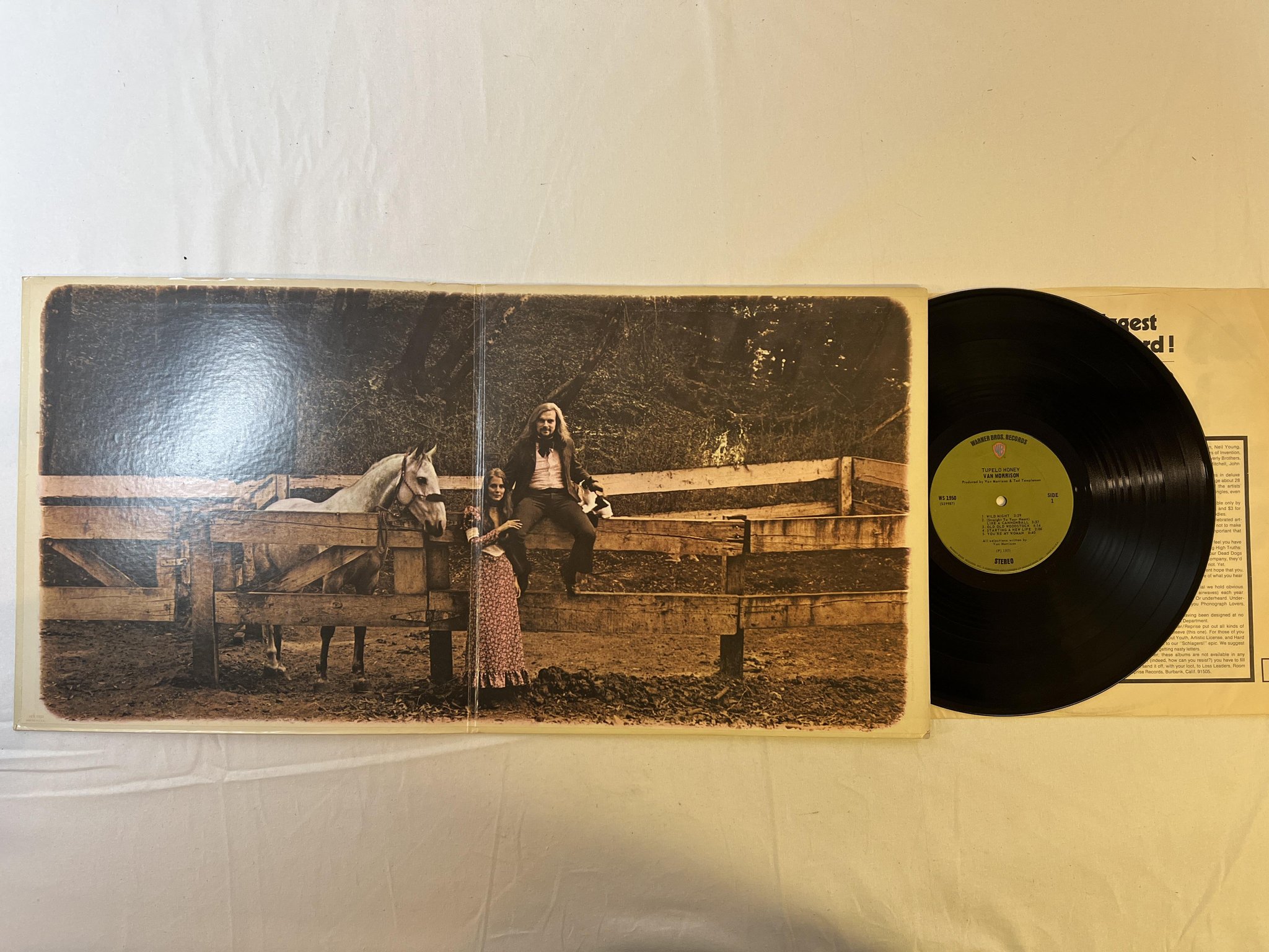 Omslagsbild för skivan VAN MORRISON tupelo honey LP -71 US WARNER BROS WS 1950