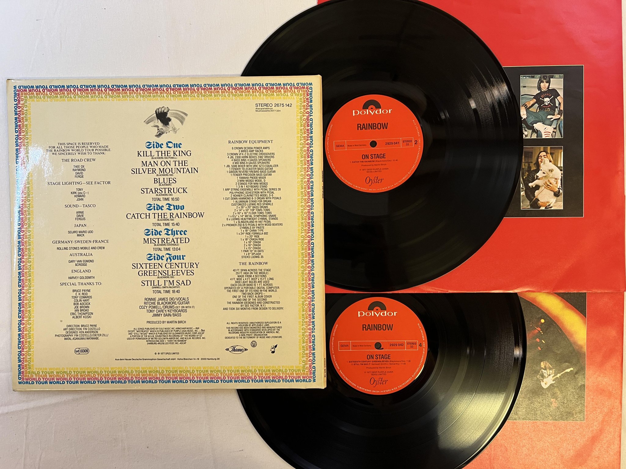 Omslagsbild för skivan RAINBOW on stage 2xLP -77 Ger POLYDOR 2929 041