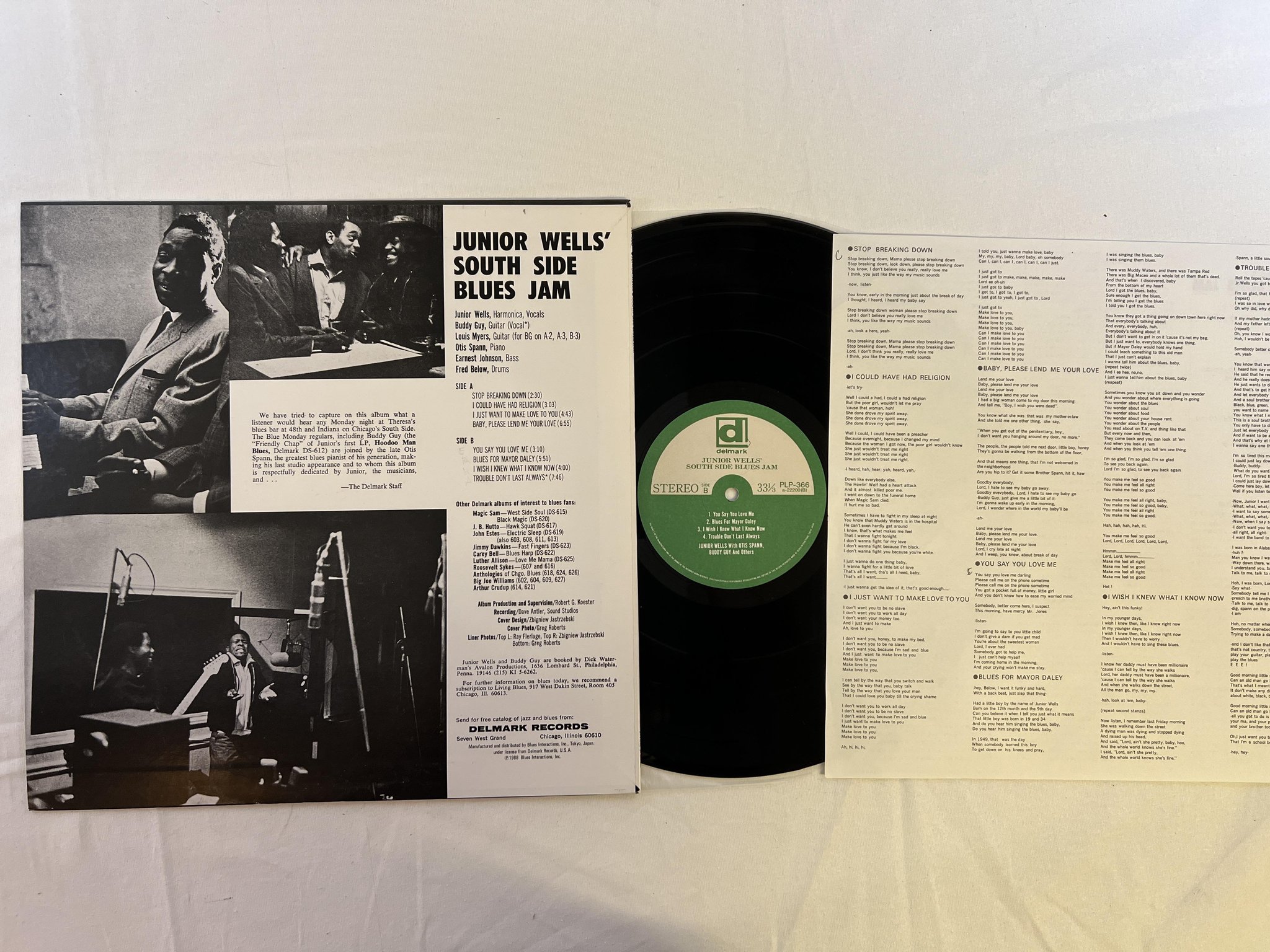 Omslagsbild för skivan JUNIOR WELLS south side blues jam LP Japan DELMARK PLP-366