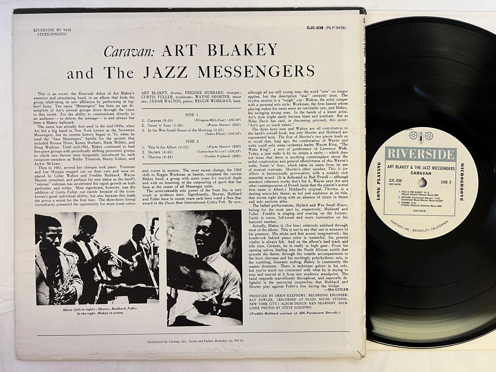 Omslagsbild för skivan ART BLAKEY & THE JAZZ MESSENGERS caravan LP US RIVERSIDE OJC-038