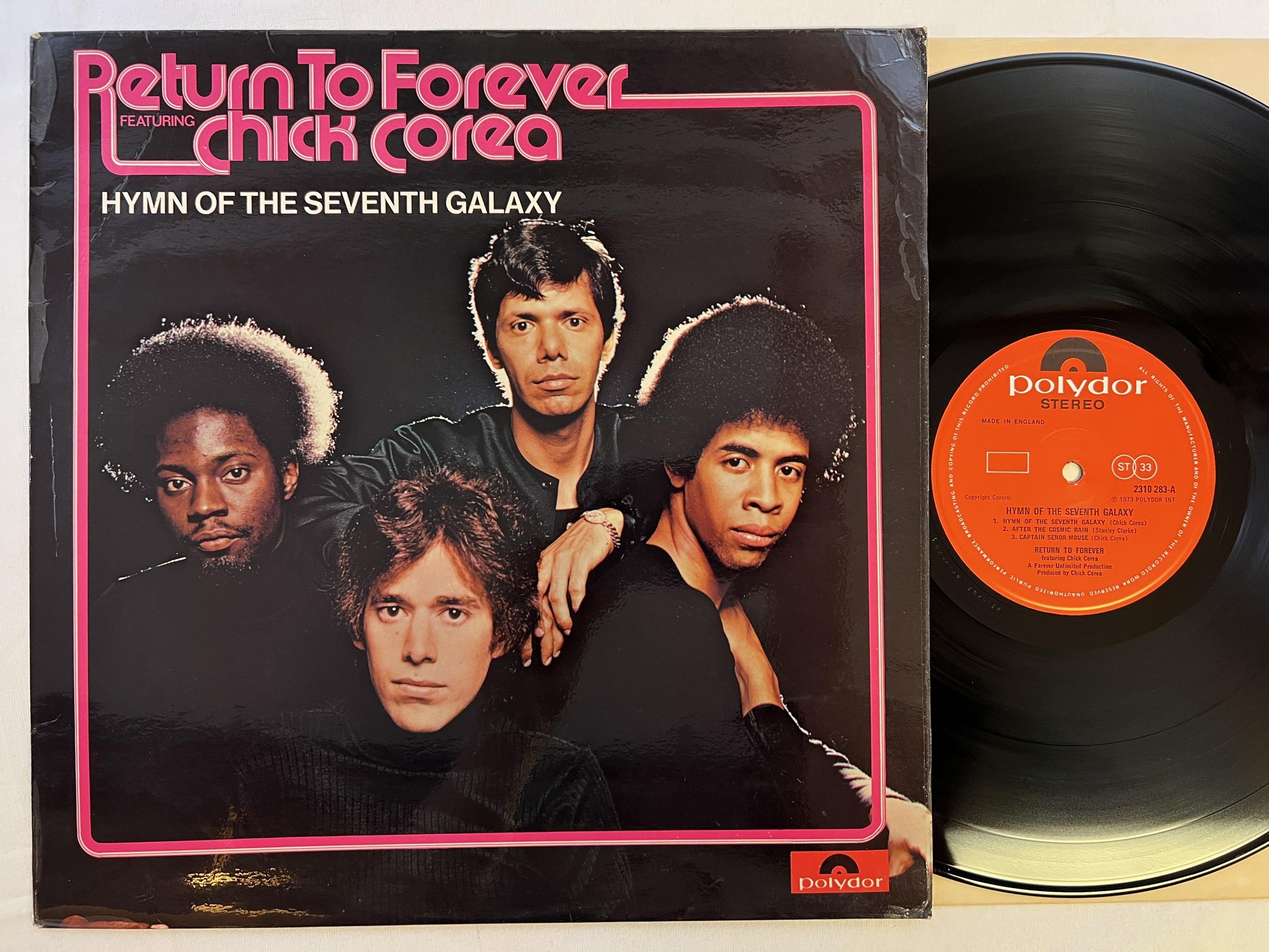 Omslagsbild för skivan RETURN TO FOREVER hymn of the seventh galaxy LP -73 UK POLYDOR 2310283