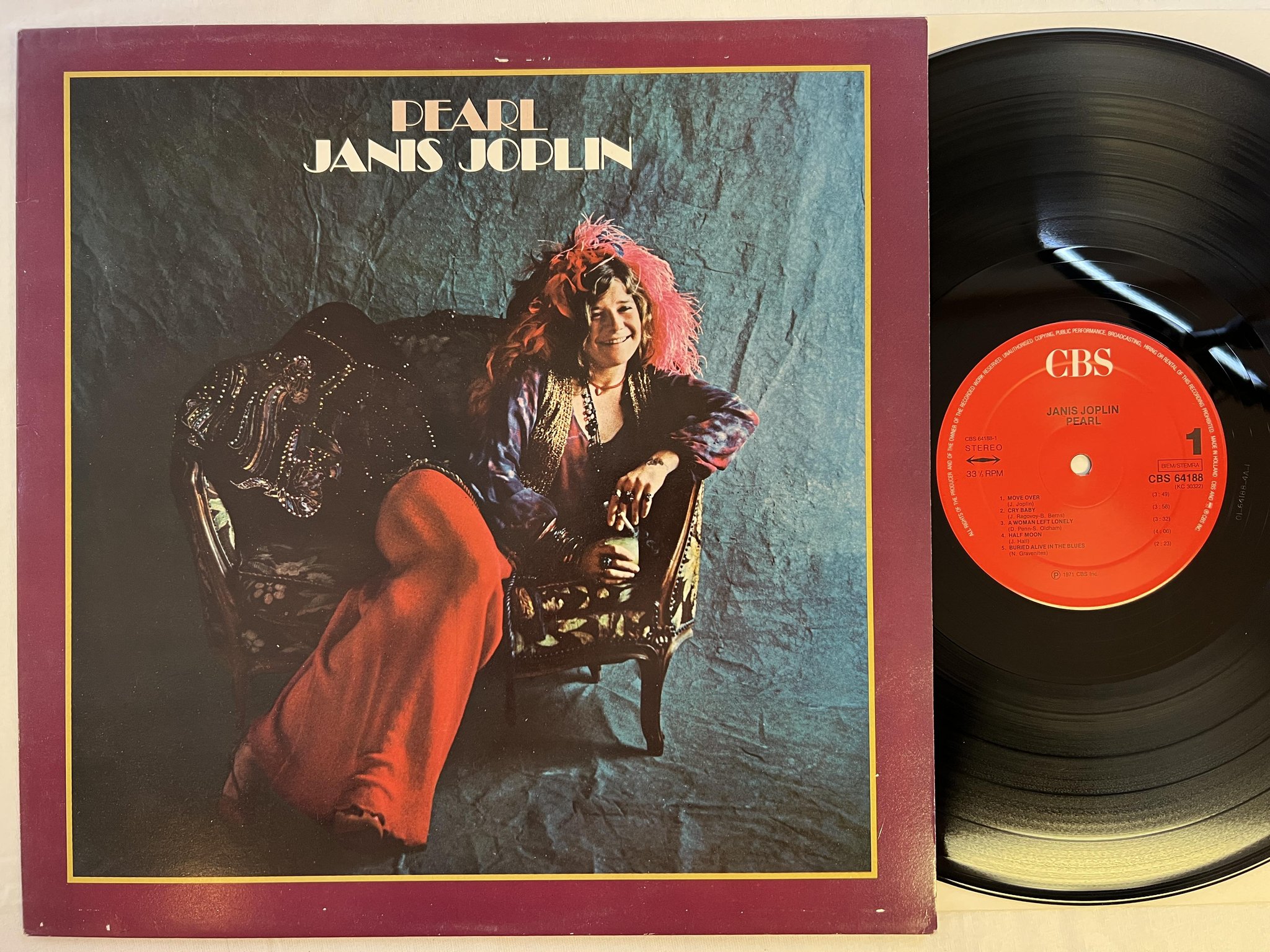 Omslagsbild för skivan JANIS JOPLIN pearl LP re Hol CBS 64188