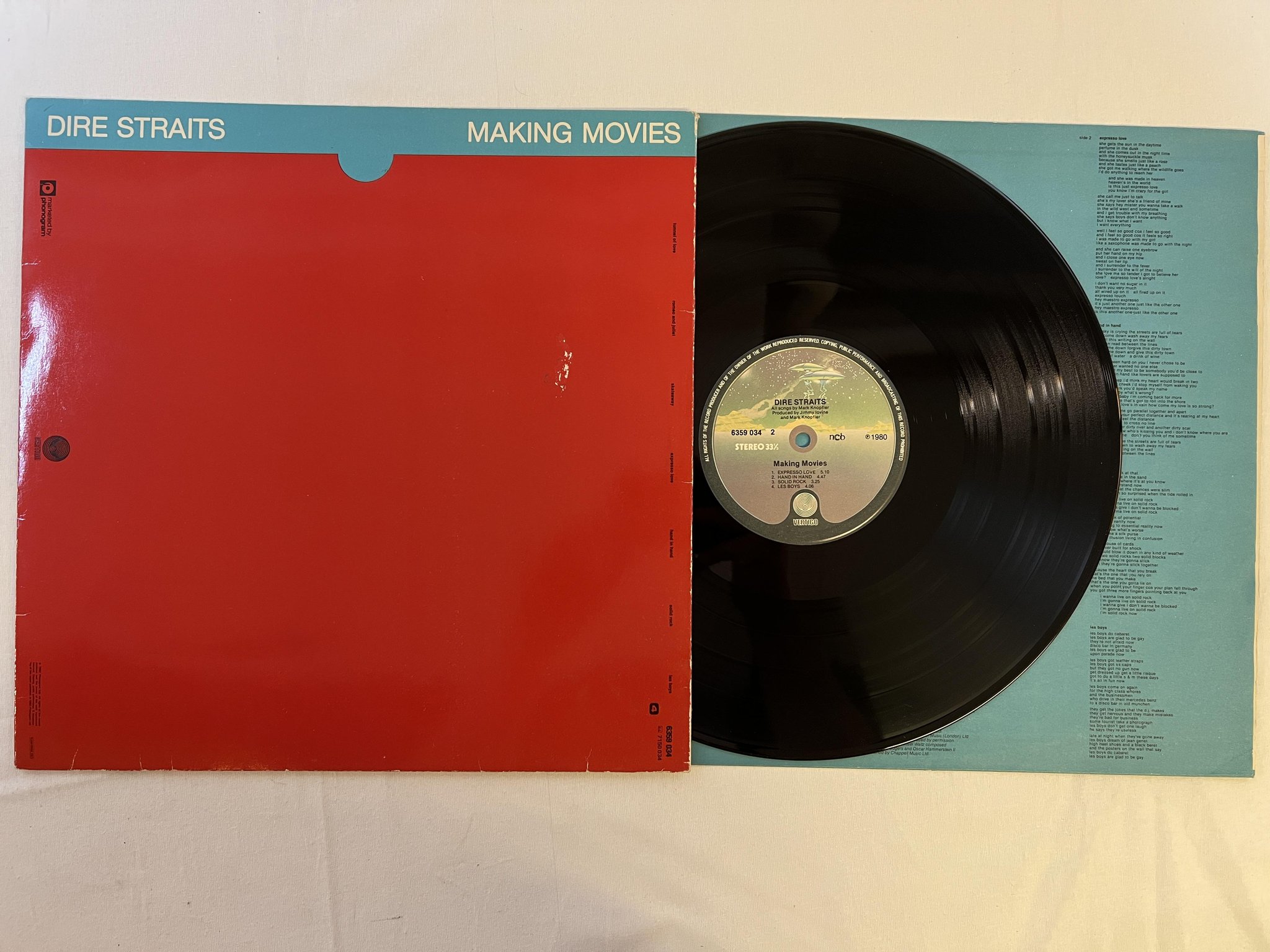 Omslagsbild för skivan DIRE STRAITS making moves LP -80 ncb VERTIGO 6359 034