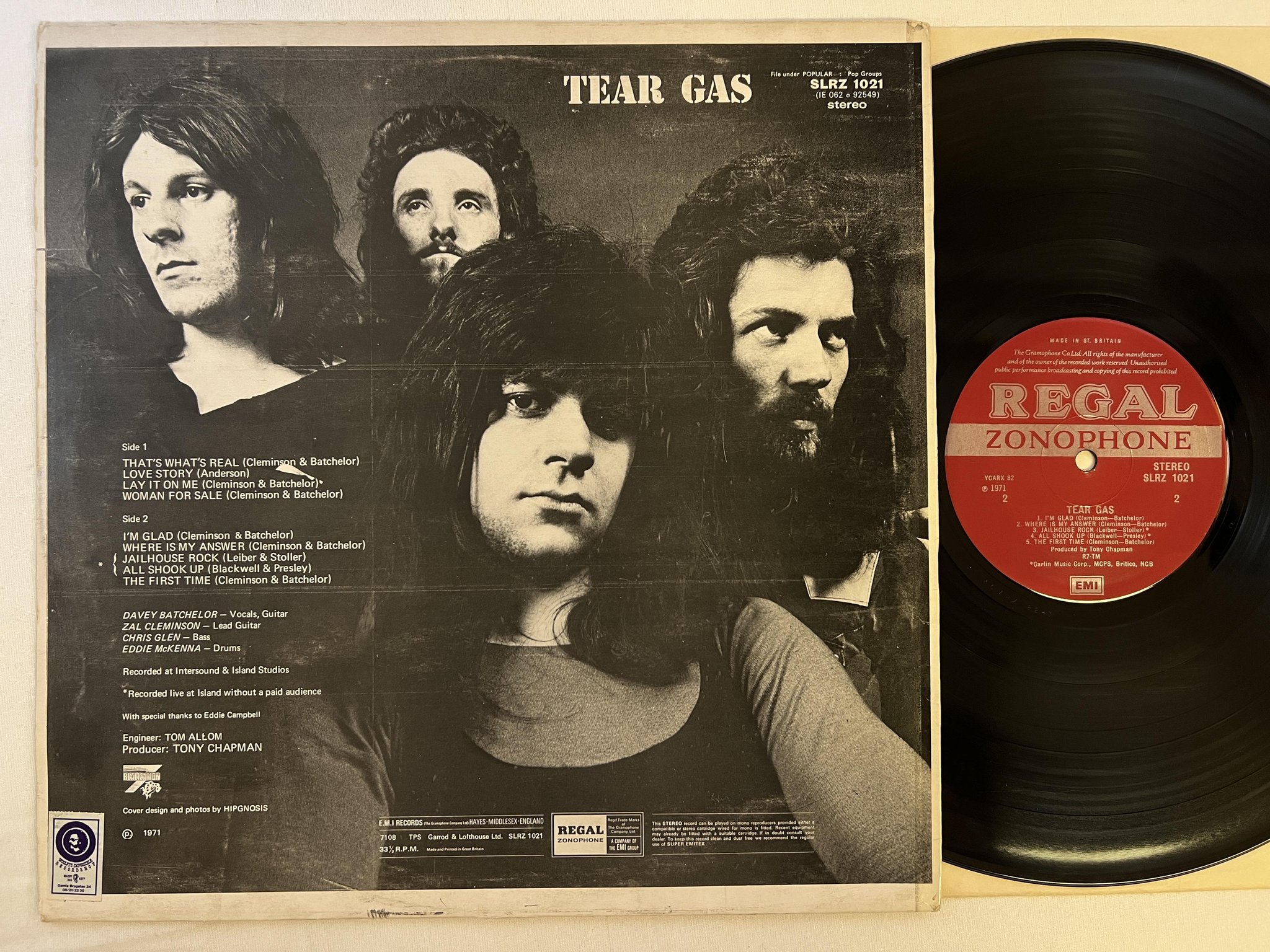 Omslagsbild för skivan TEAR GAS s/t LP -71 UK REGAL ZONOPHONE SLRZ 1021 ** mega rare hard rock **