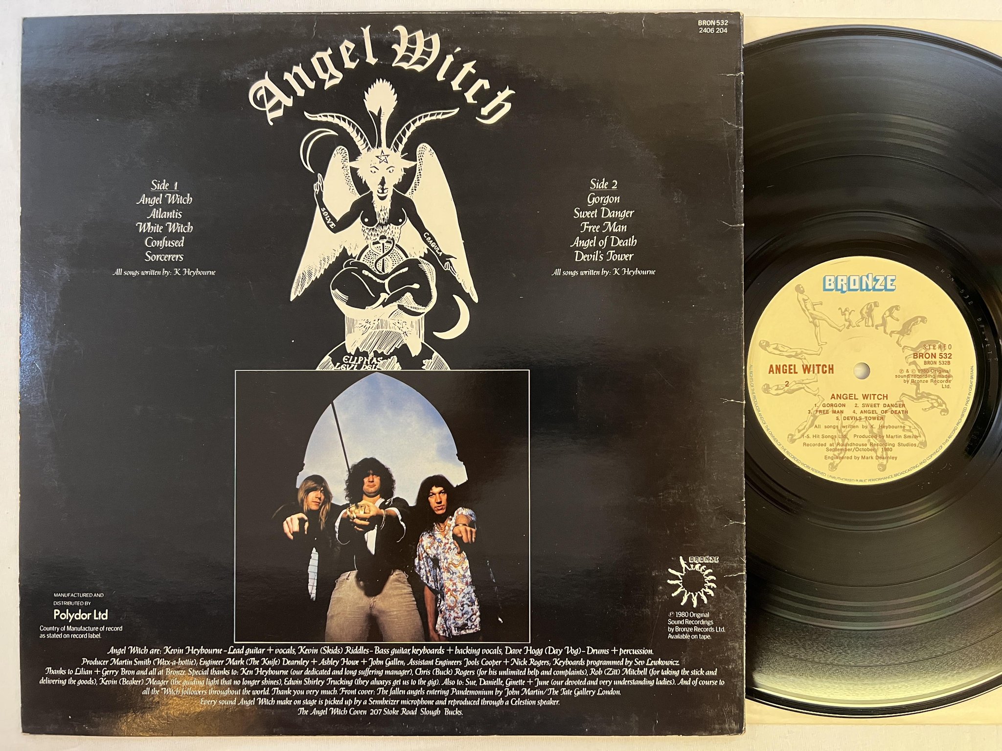 Omslagsbild för skivan ANGEL WITCH s/t LP -80 UK BRONZE BRON 532