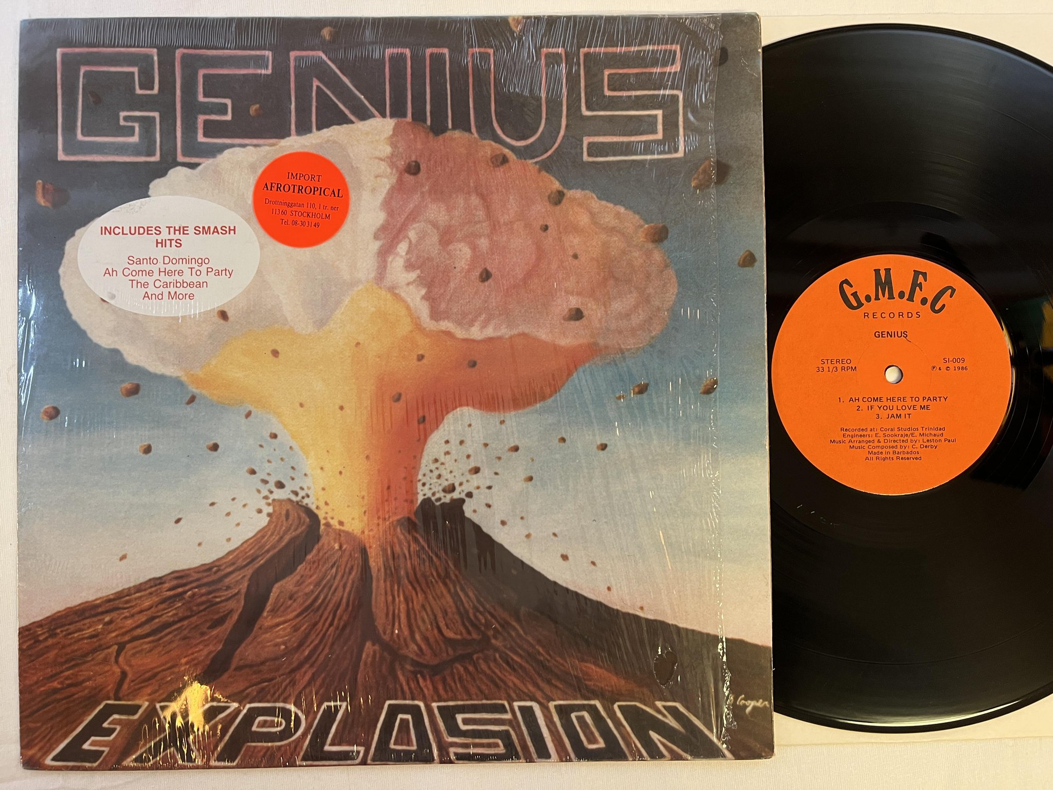 Omslagsbild för skivan GENIUS Explosion LP -86 BARBADOS g.m.f.c. si-009 ** soca **