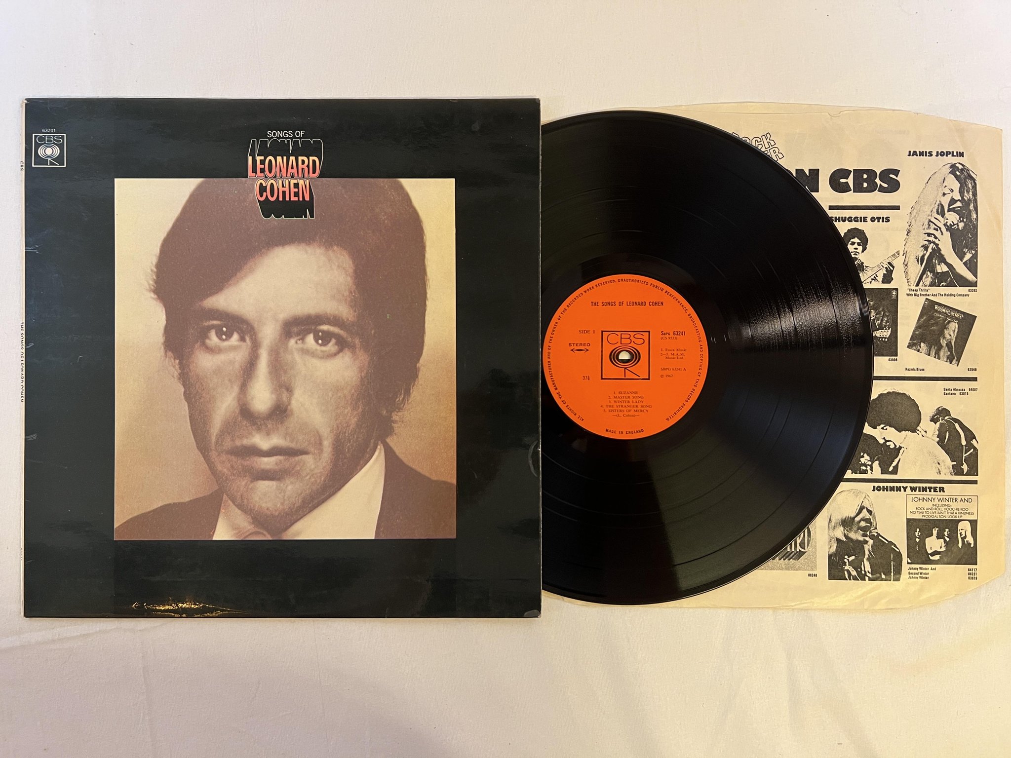 Omslagsbild för skivan LEONARD COHEN the songs of  LP -67 UK CBS SBPG 63241